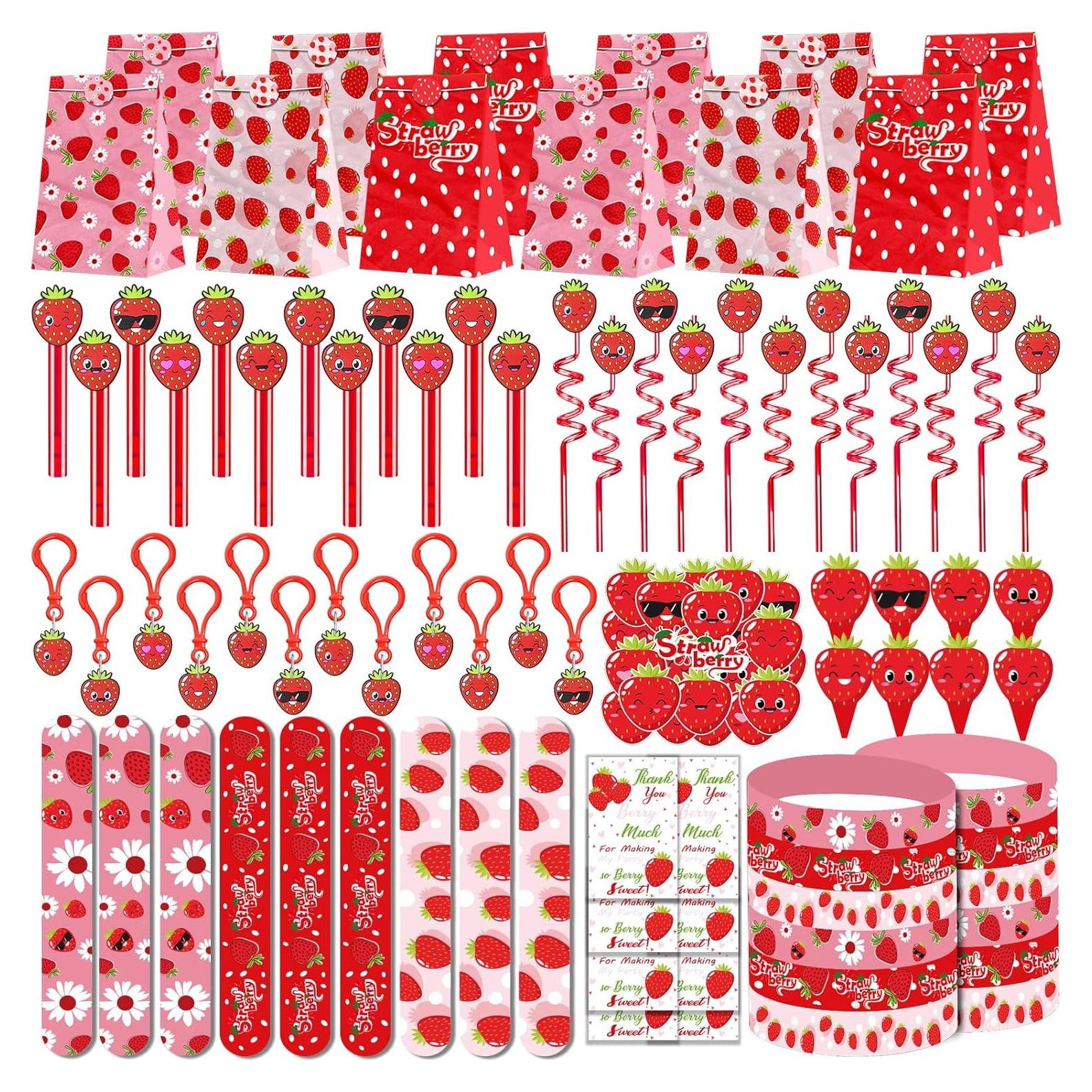 Set de Fiesta de Fresa 208 Piezas - Decoración Cumpleaños PLOUGVI