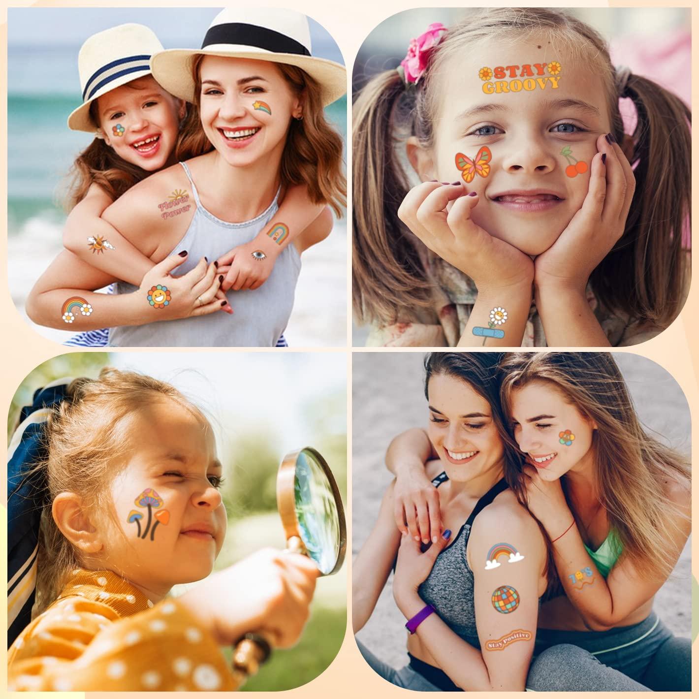 75 Tatuajes Temporales Psicodélicos para Niños - Geengob