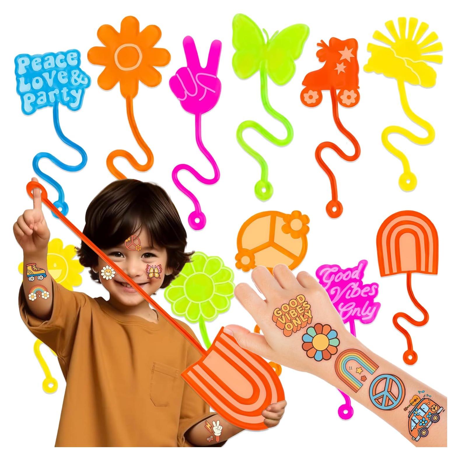 48PCS Manos Pegajosas y Tatuajes Temporales Groovy