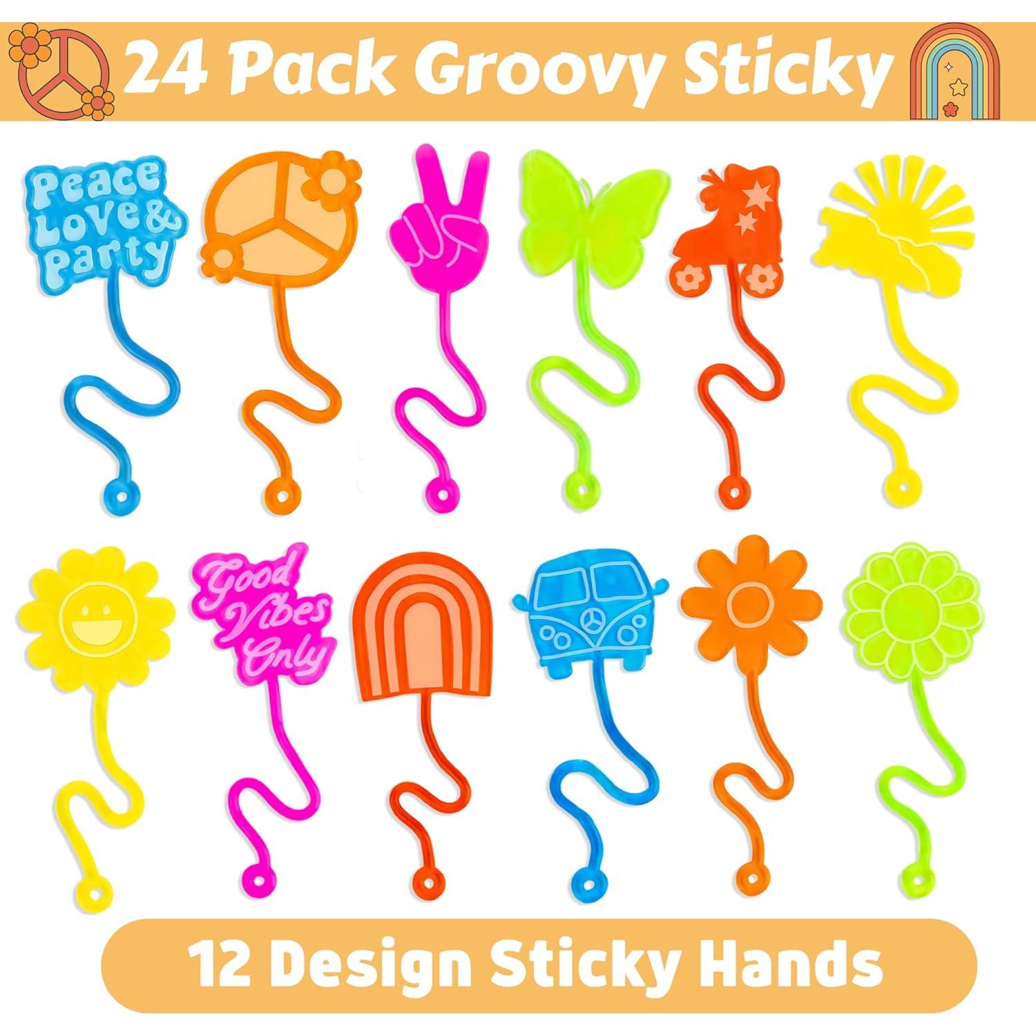 48PCS Manos Pegajosas y Tatuajes Temporales Groovy
