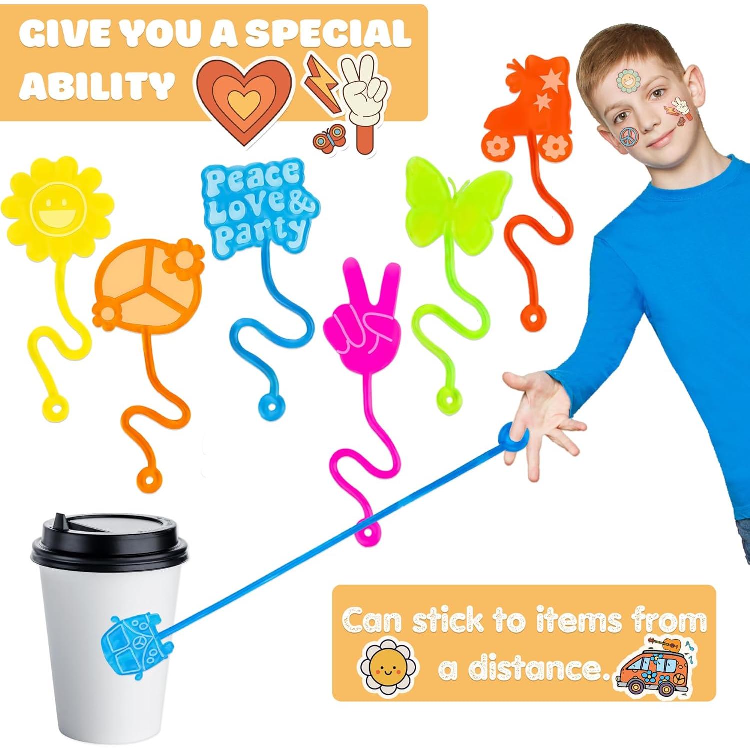 48PCS Manos Pegajosas y Tatuajes Temporales Groovy