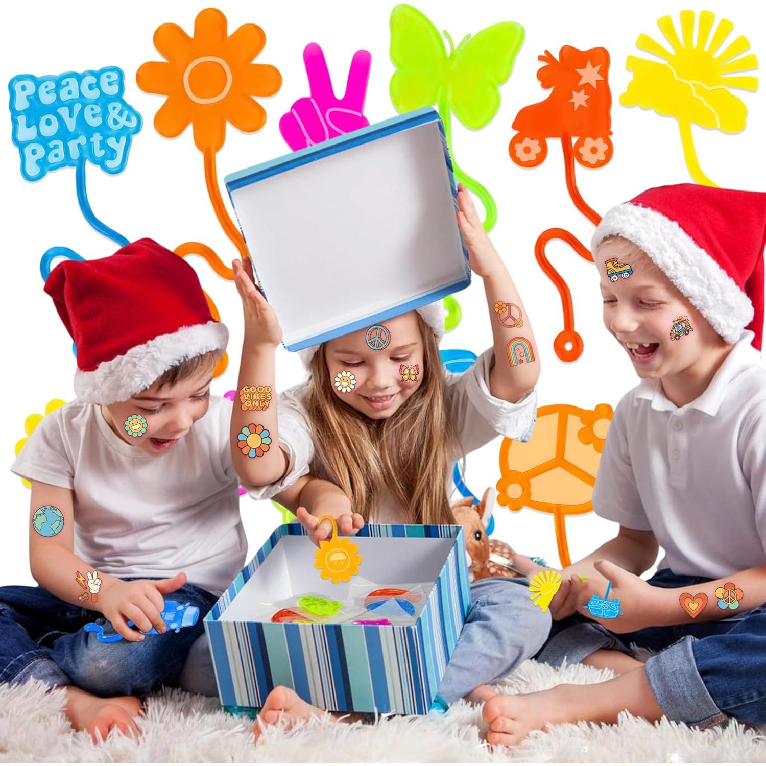 48PCS Manos Pegajosas y Tatuajes Temporales Groovy