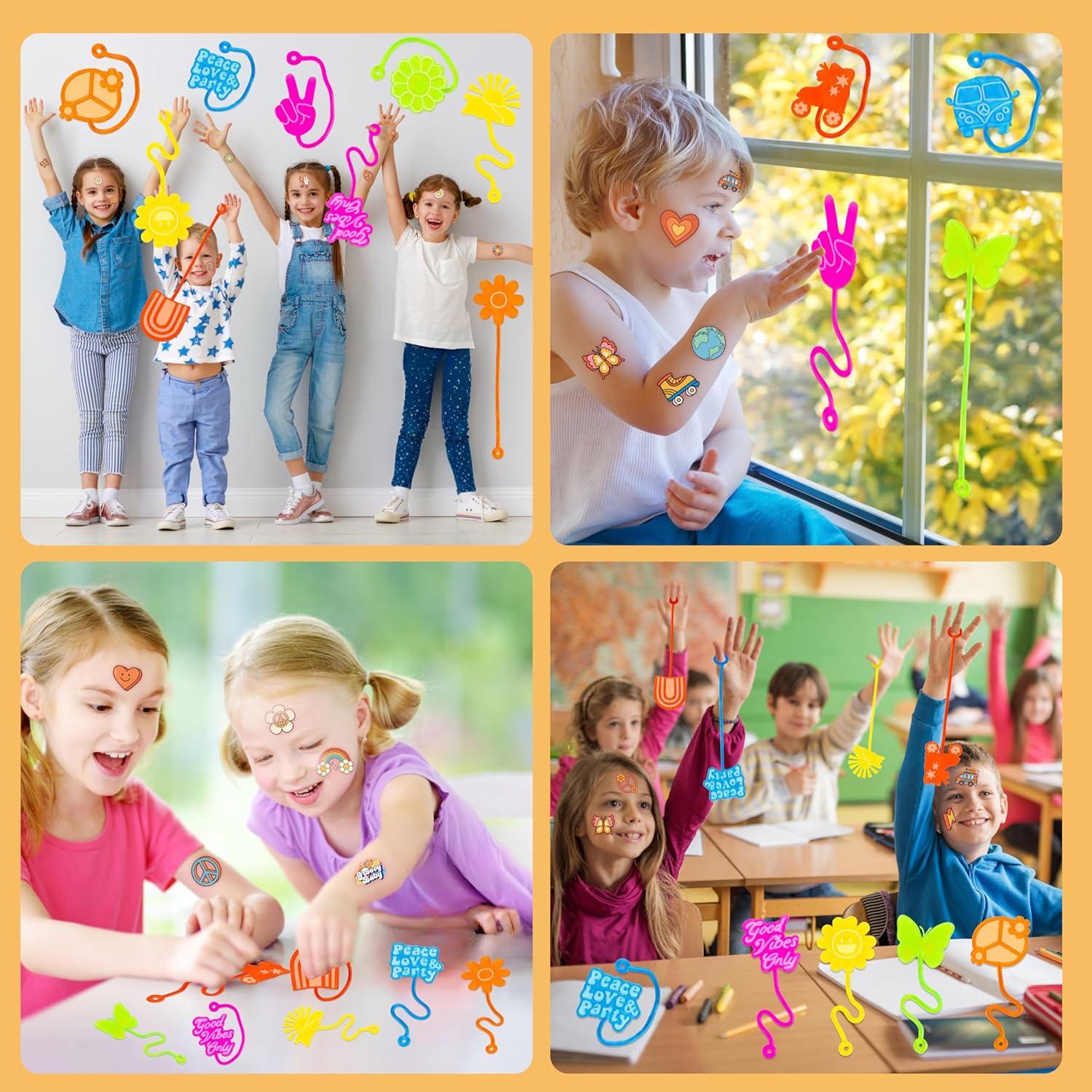 48PCS Manos Pegajosas y Tatuajes Temporales Groovy