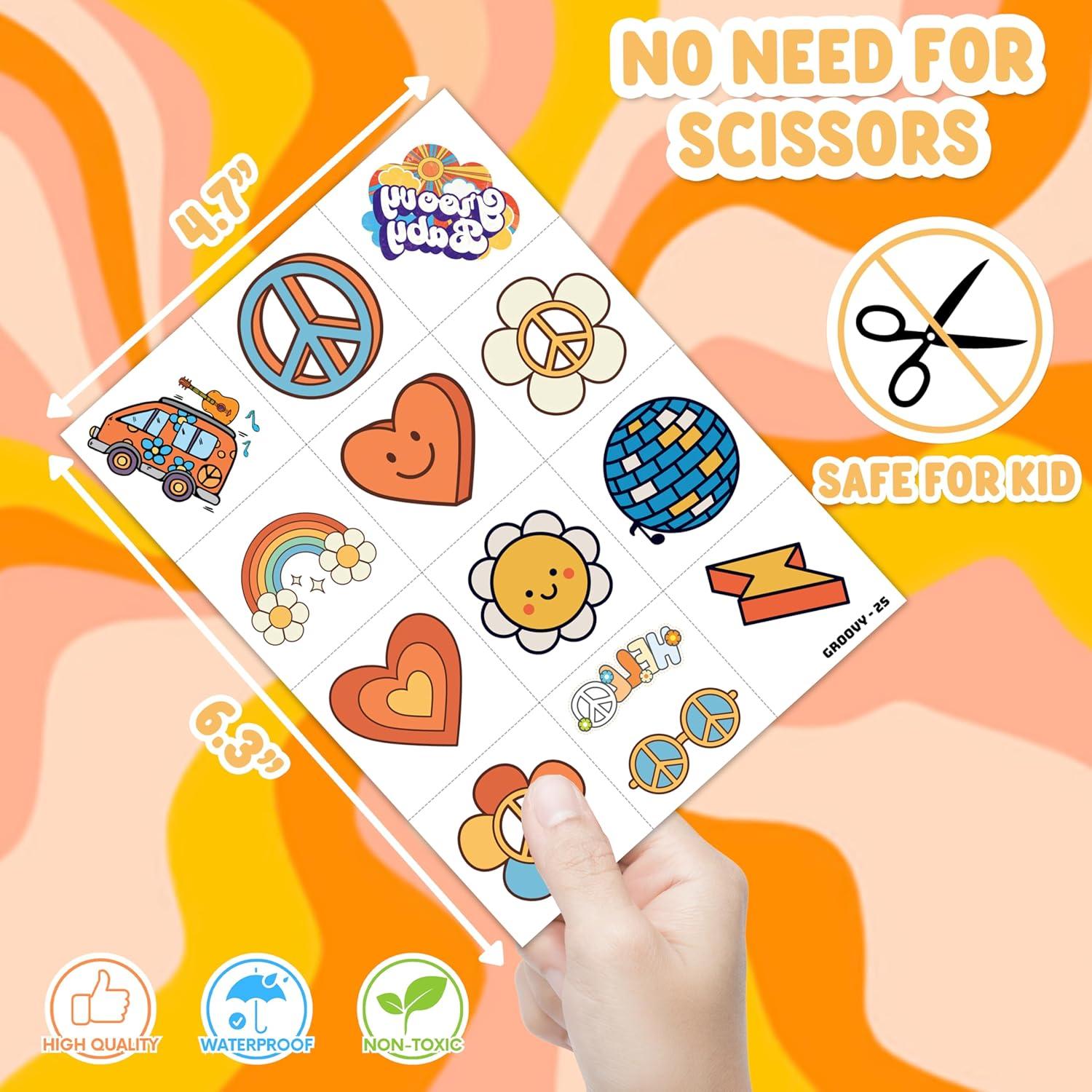 48PCS Manos Pegajosas y Tatuajes Temporales Groovy