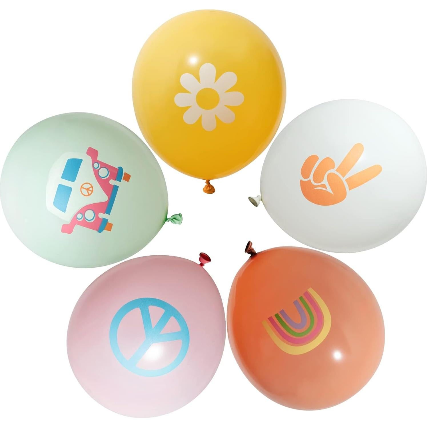 Globos Retro Psicodélicos ANGOLIO 50 Pcs 12 cm para Fiesta