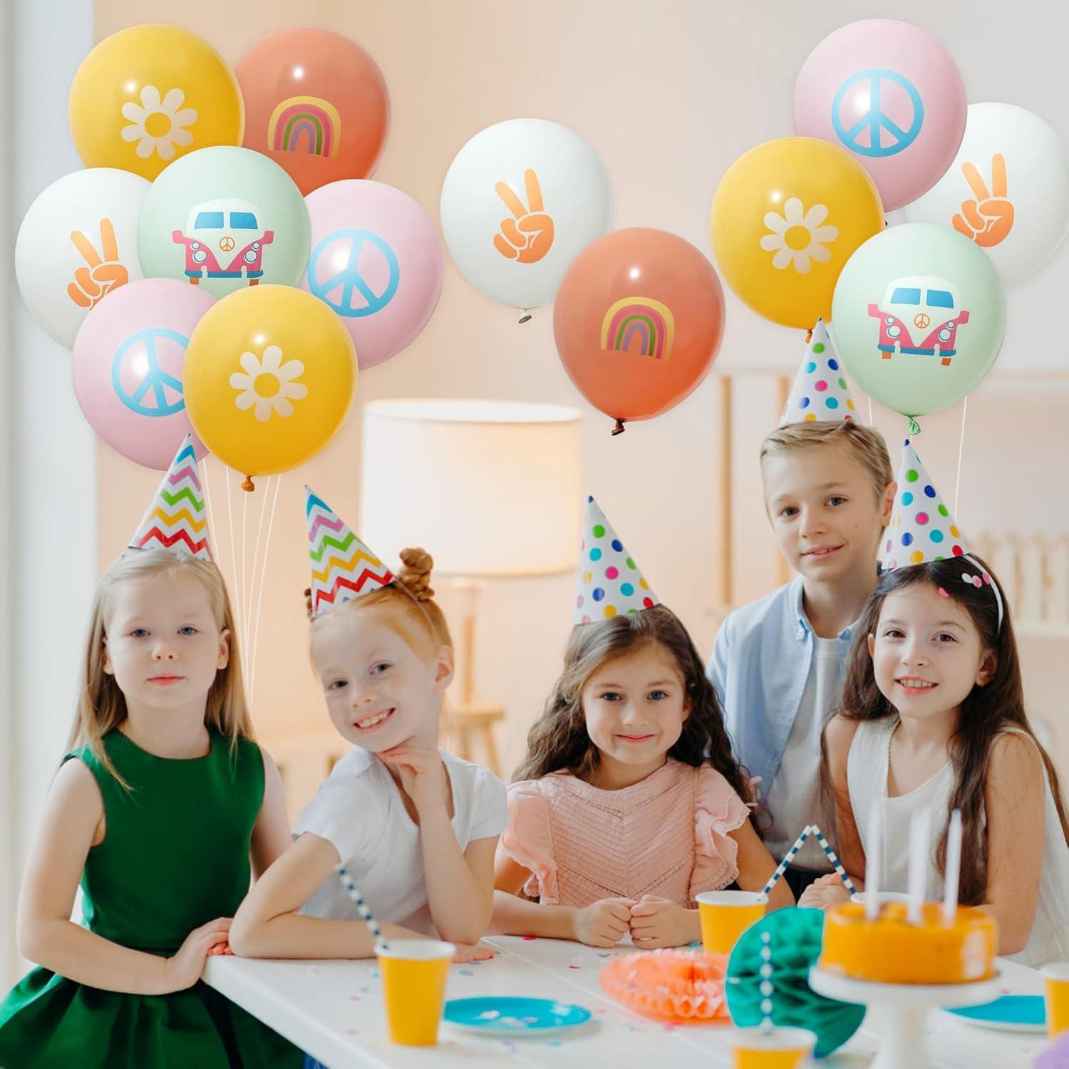 Globos Retro Psicodélicos ANGOLIO 50 Pcs 12 cm para Fiesta