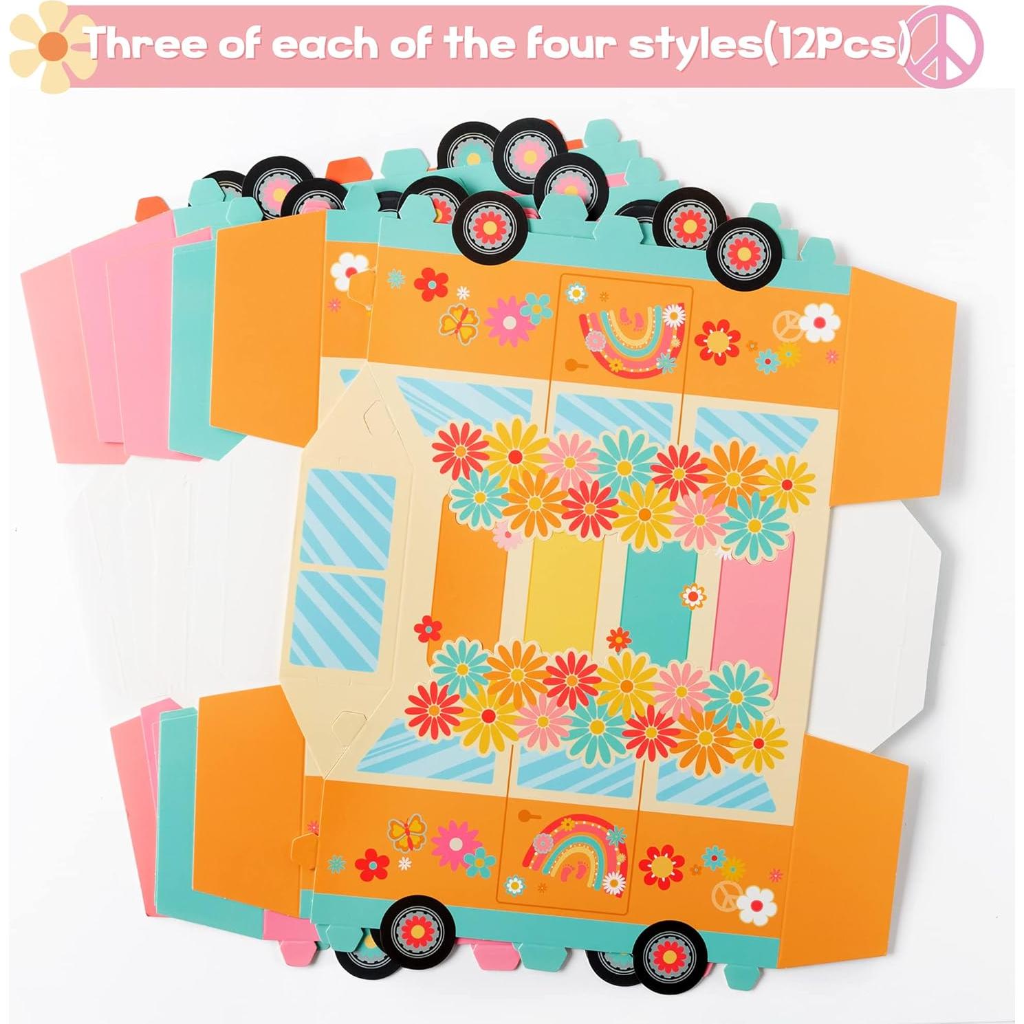 Cajas de Favor de Fiesta ANGOLIO 12 Piezas Hippie Boho