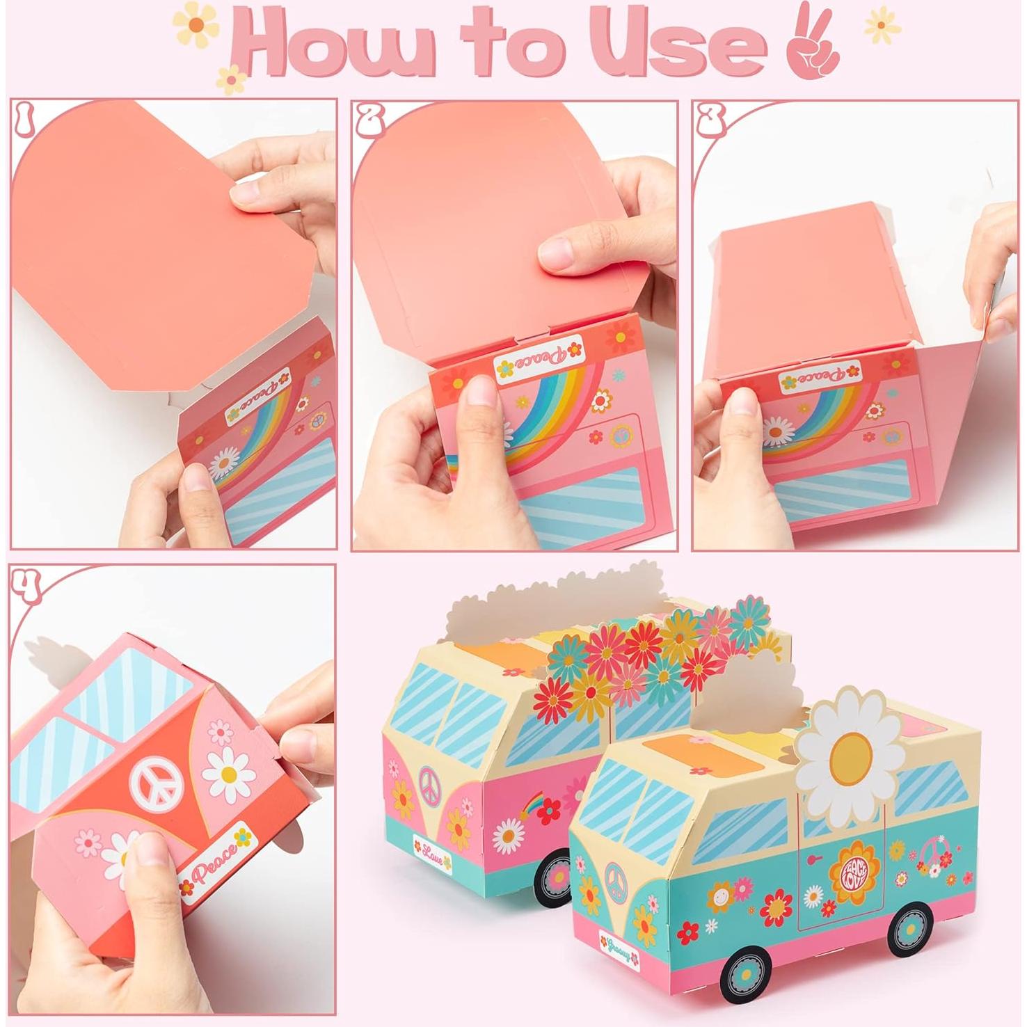 Cajas de Favor de Fiesta ANGOLIO 12 Piezas Hippie Boho