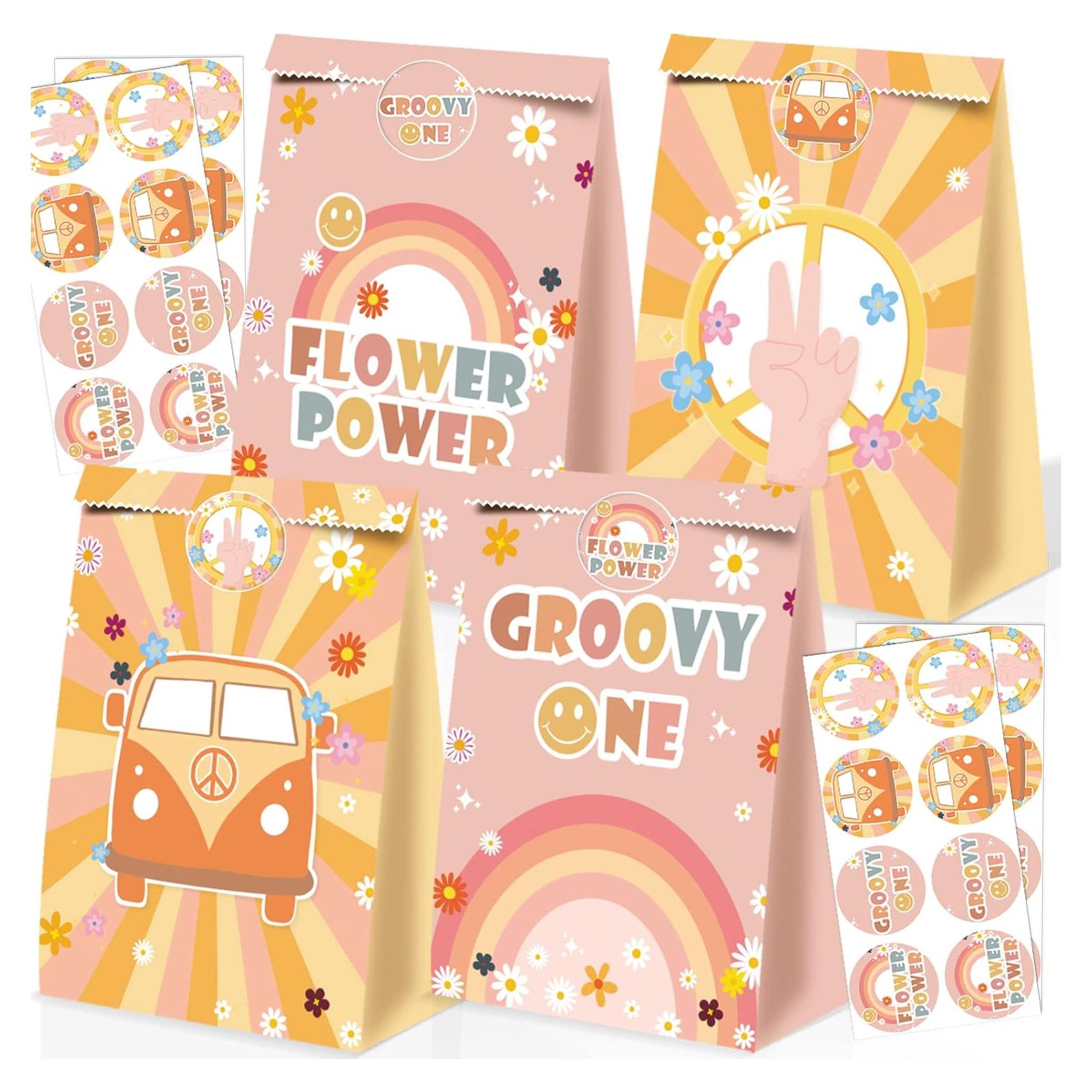 24 Bolsas de Favor de Fiesta Groovy BQC 21x15x8 cm