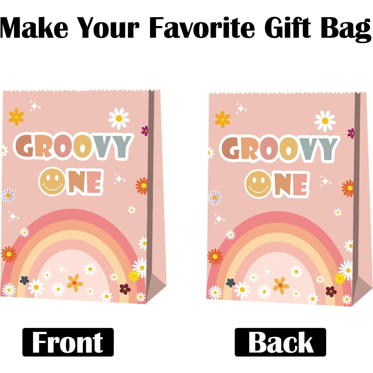 24 Bolsas de Favor de Fiesta Groovy BQC 21x15x8 cm