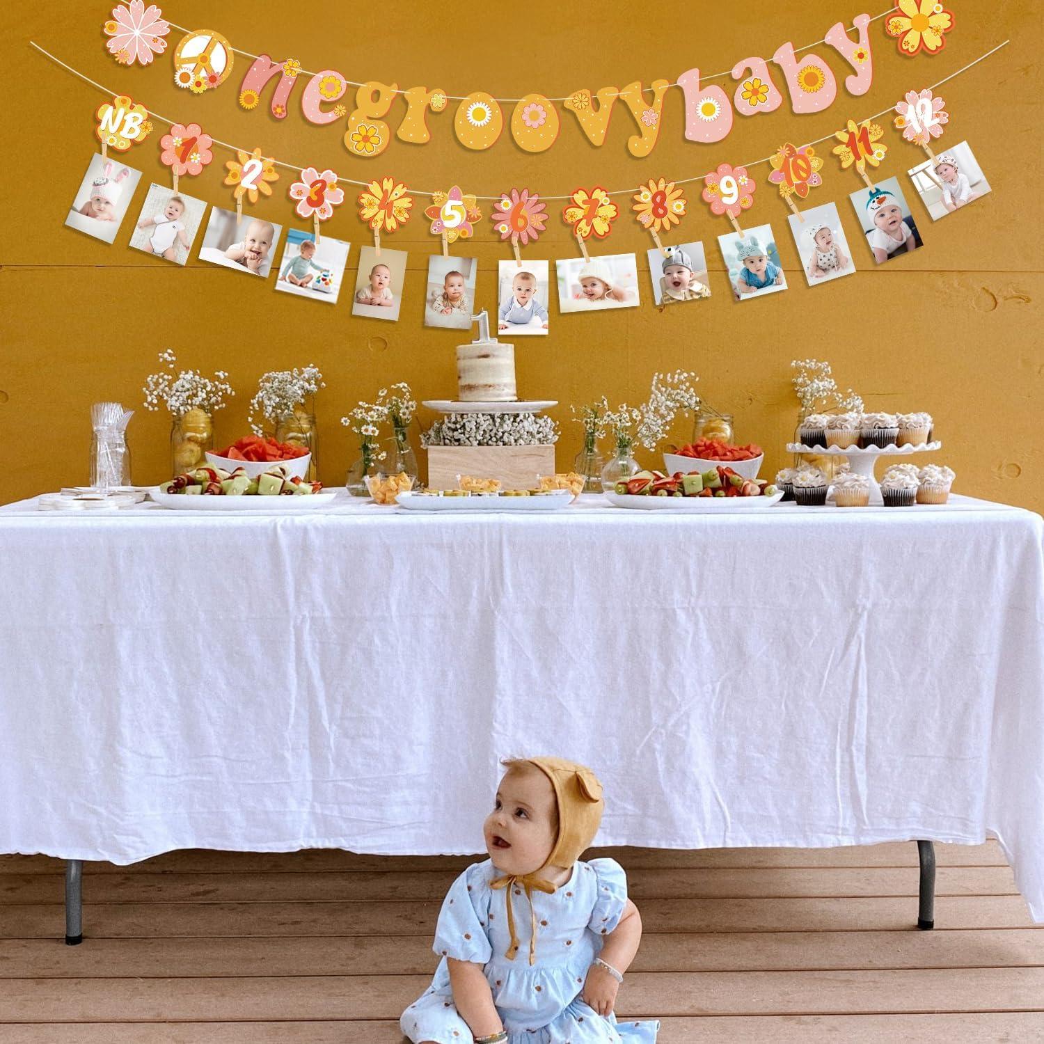 Decoraciones de Cumpleaños Groovy 1er Cumpleaños QUERICKY