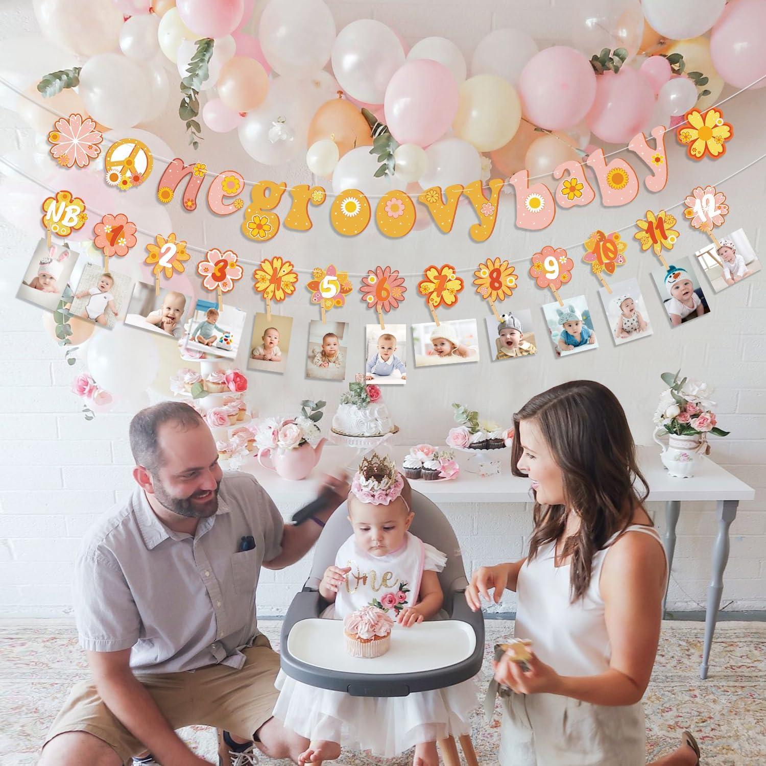 Decoraciones de Cumpleaños Groovy 1er Cumpleaños QUERICKY