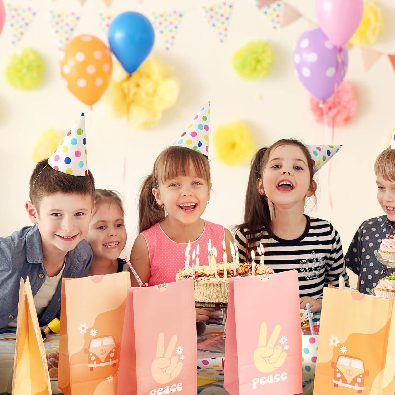 24 Bolsas de Favor de Fiesta Retro Hippie Boho A1diee