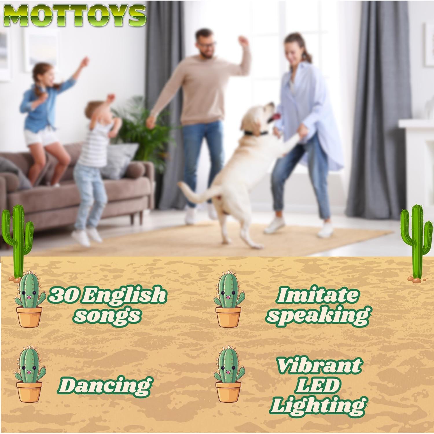 Juguete Cactus Bailarín Hablador MOTTOYS 30 cm con Luz