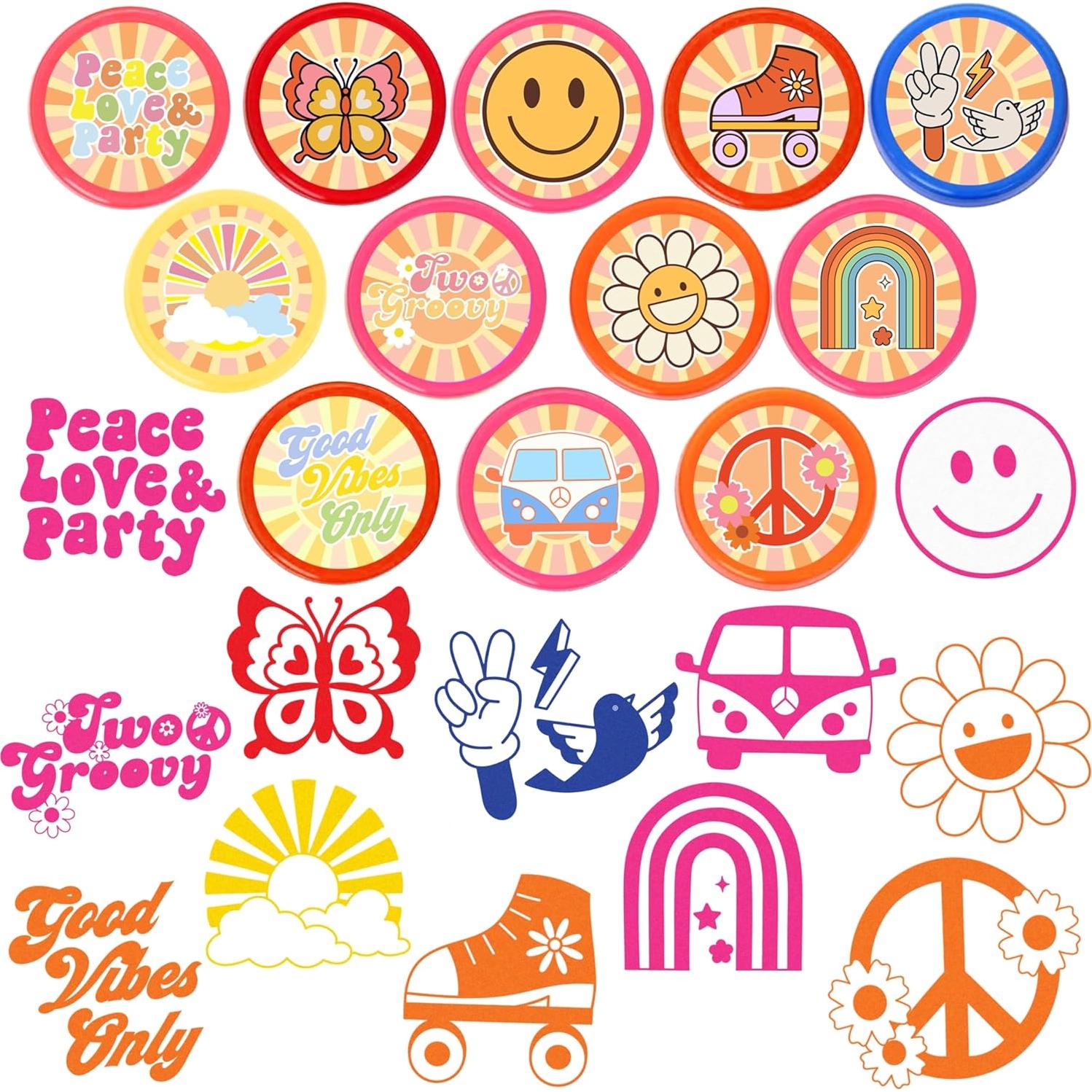 Set de Sellos Temáticos de los 70 - 12PCS - Genérico