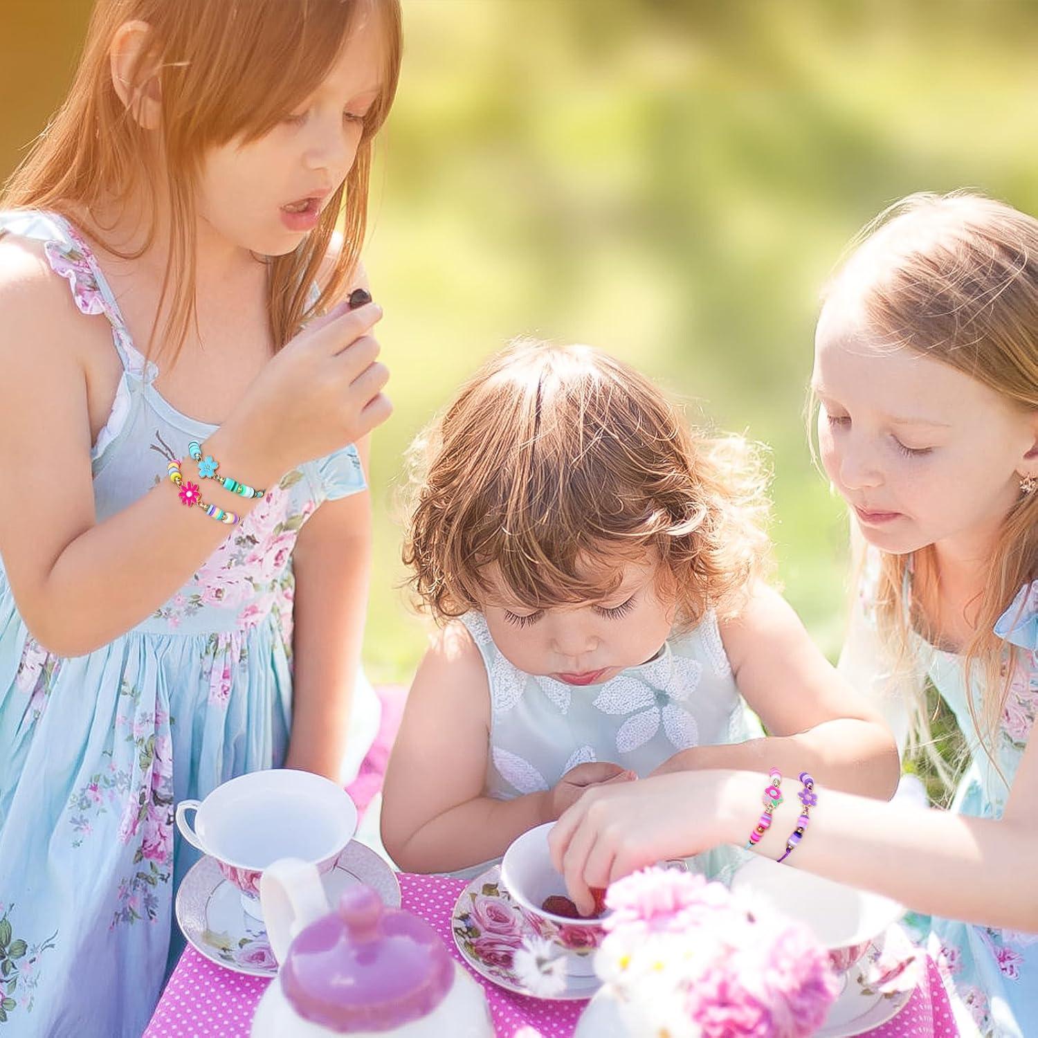 12 Pulseras Ajustables de Flores KELENO para Niñas