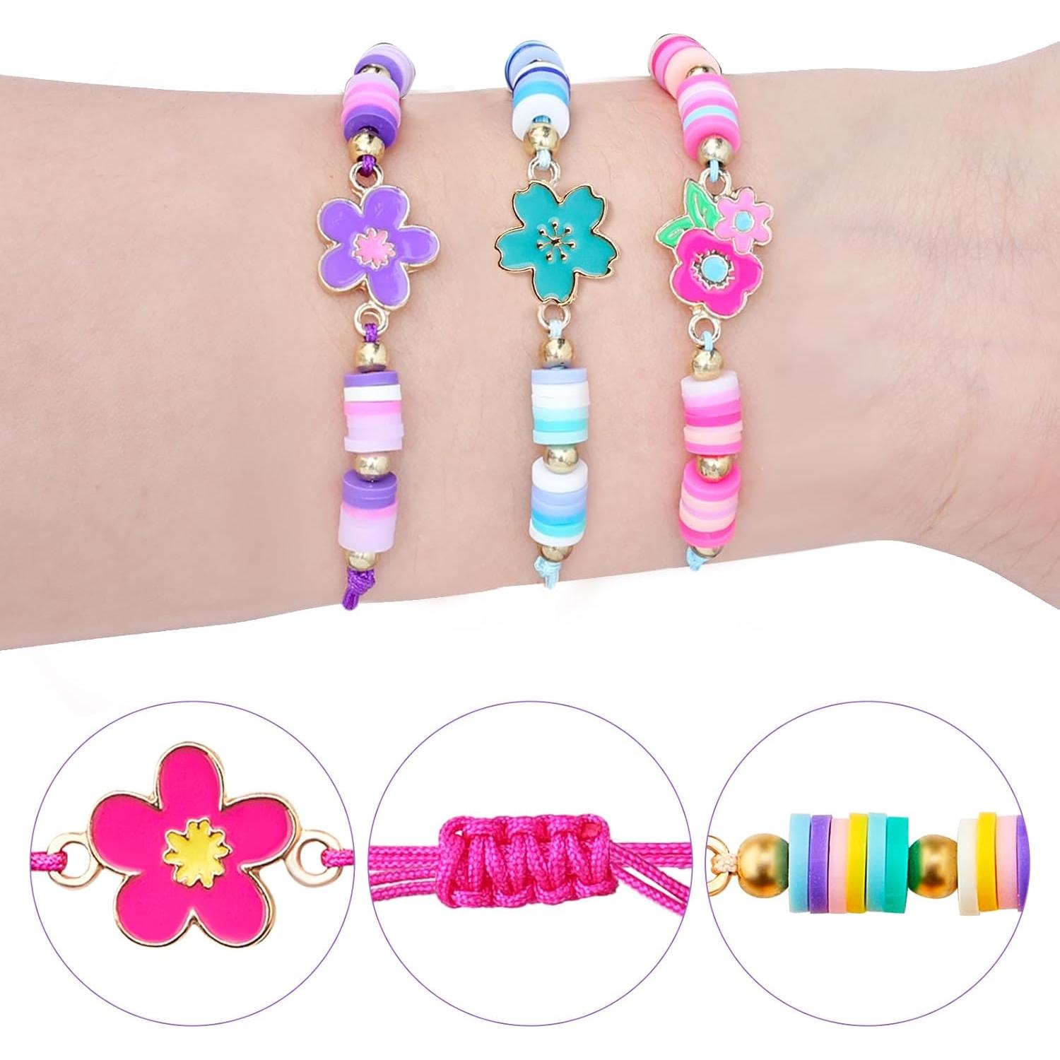 12 Pulseras Ajustables de Flores KELENO para Niñas