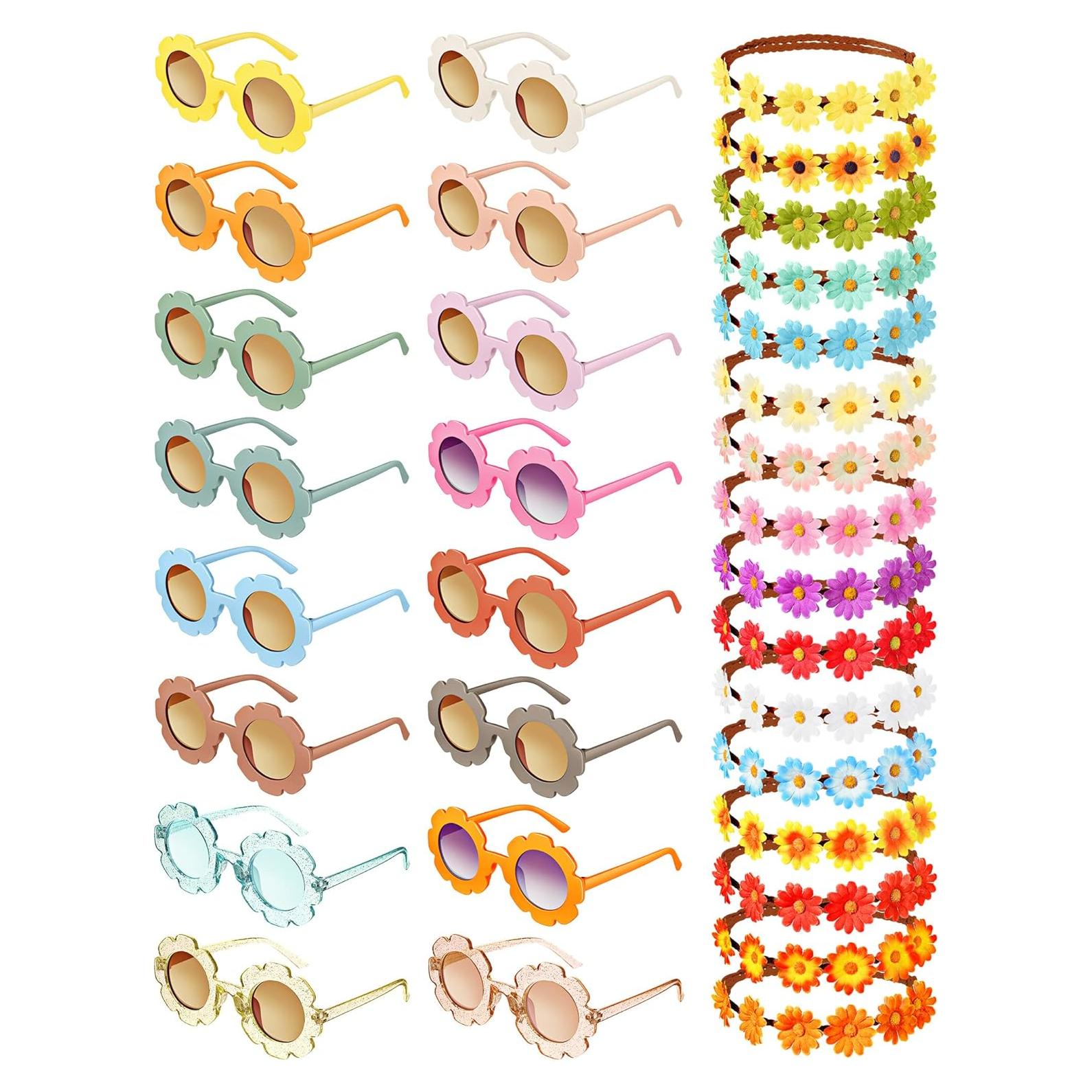 Conjunto de Gafas y Diademas de Flores Chengu - 32 Piezas