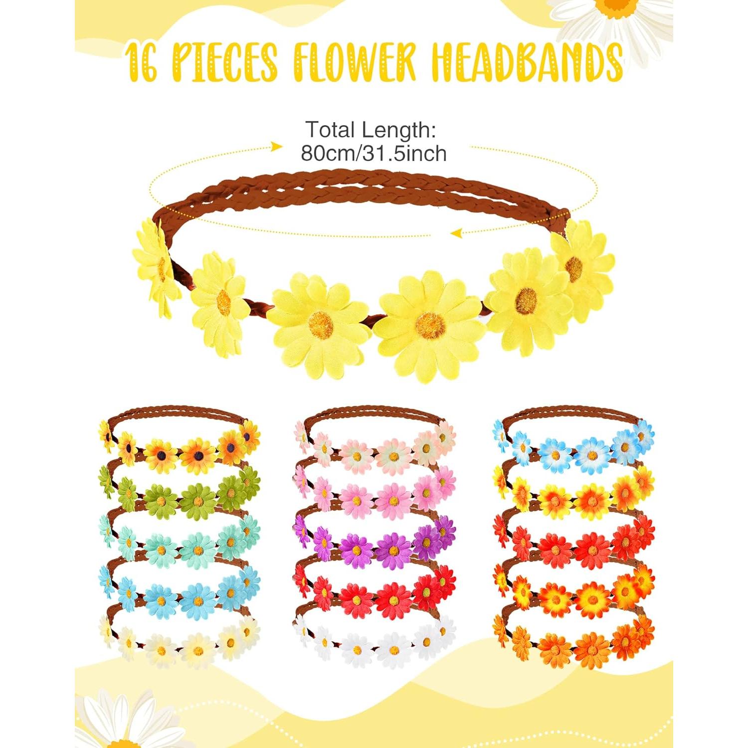Conjunto de Gafas y Diademas de Flores Chengu - 32 Piezas