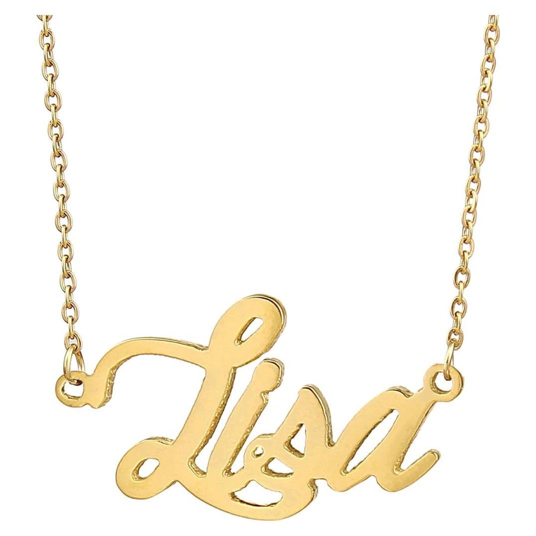 Collar de Nombre Personalizado AOLO Acero Inoxidable 35.56 cm