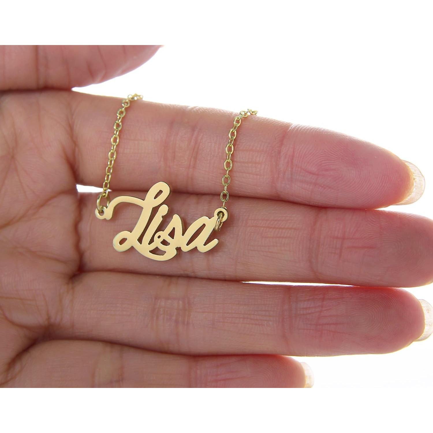 Collar de Nombre Personalizado AOLO Acero Inoxidable 35.56 cm