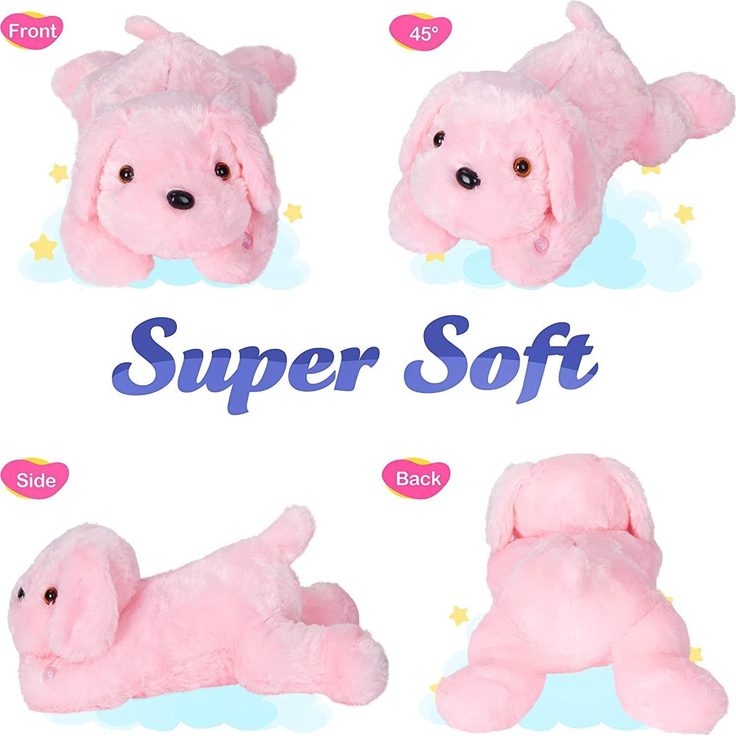Perro de Peluche LED Rosa WEWILL 45.72 cm Luz Nocturna