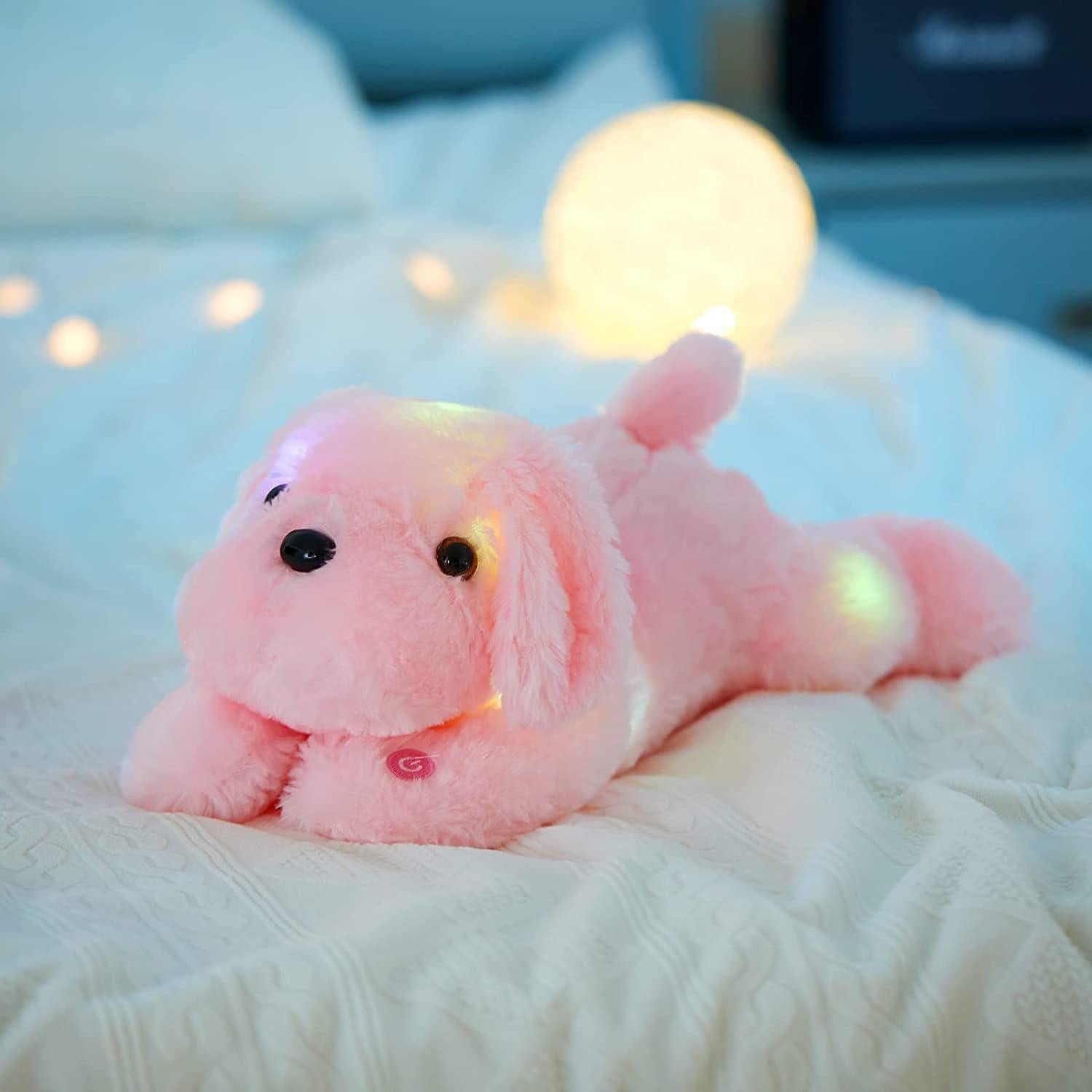 Perro de Peluche LED Rosa WEWILL 45.72 cm Luz Nocturna