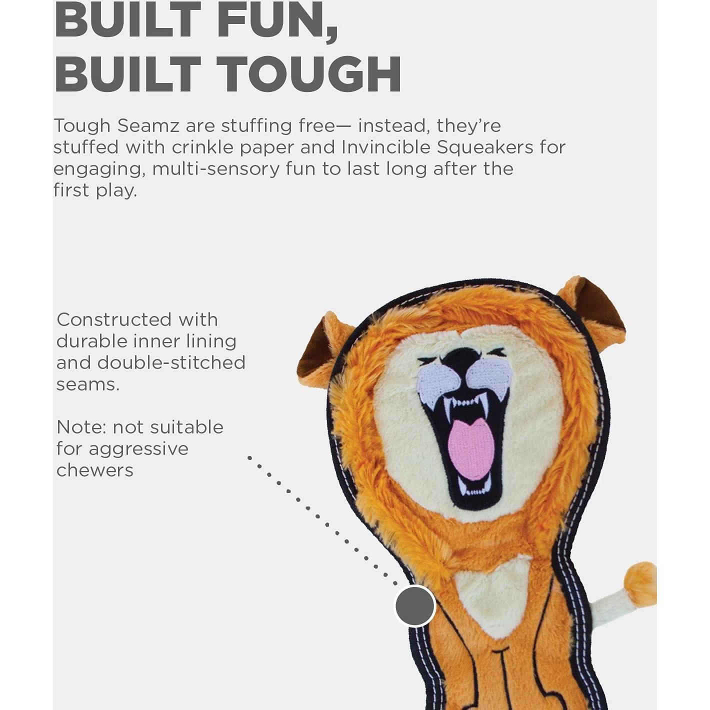 Juguete de perro de peluche Outward Hound Tough Seamz León Mediano