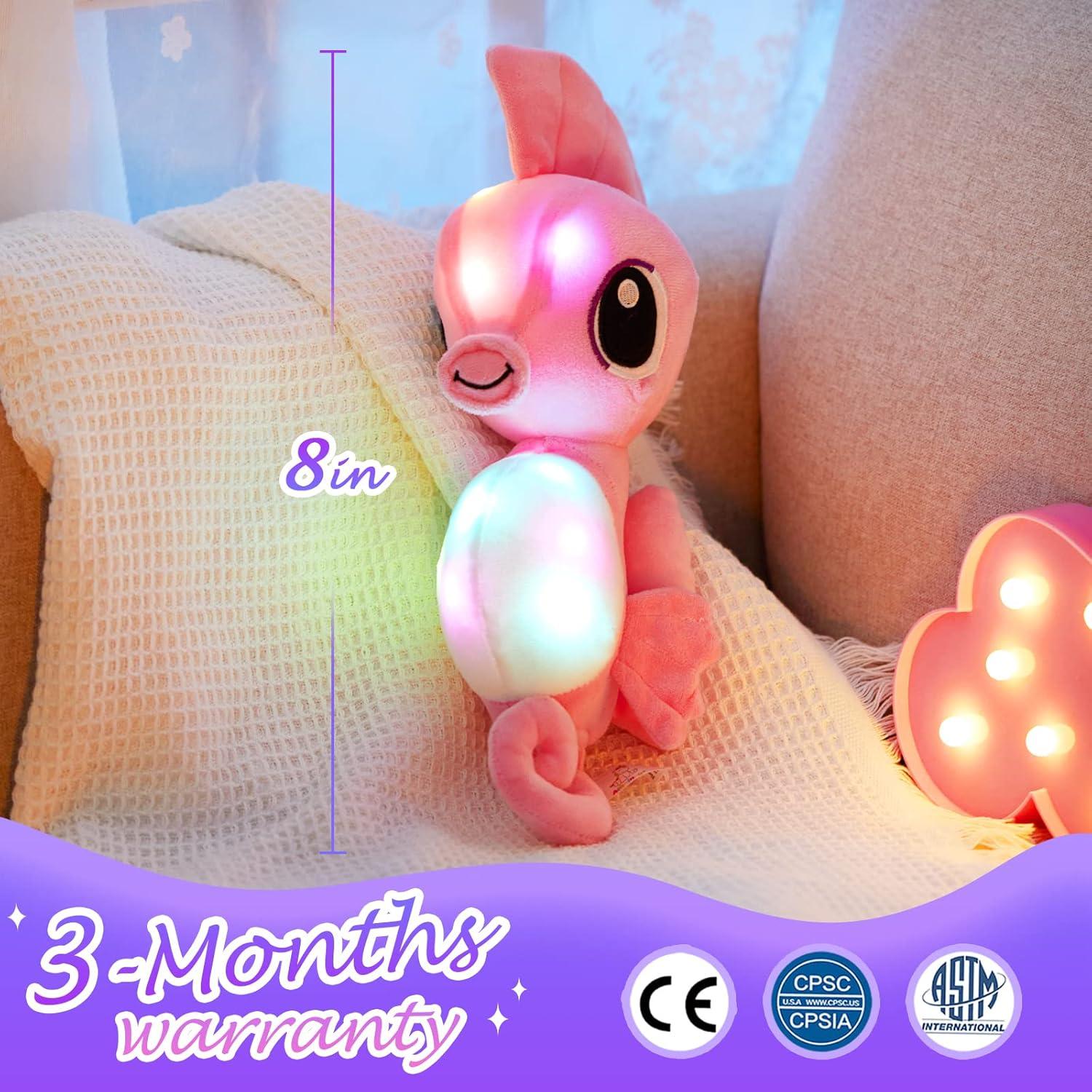 Caballito de Mar de Peluche LED Athoinsu 20 cm Rosa