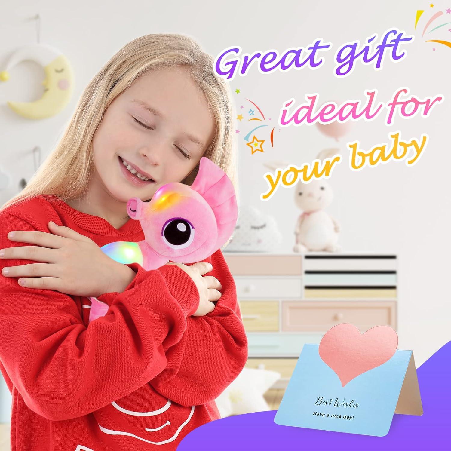 Caballito de Mar de Peluche LED Athoinsu 20 cm Rosa