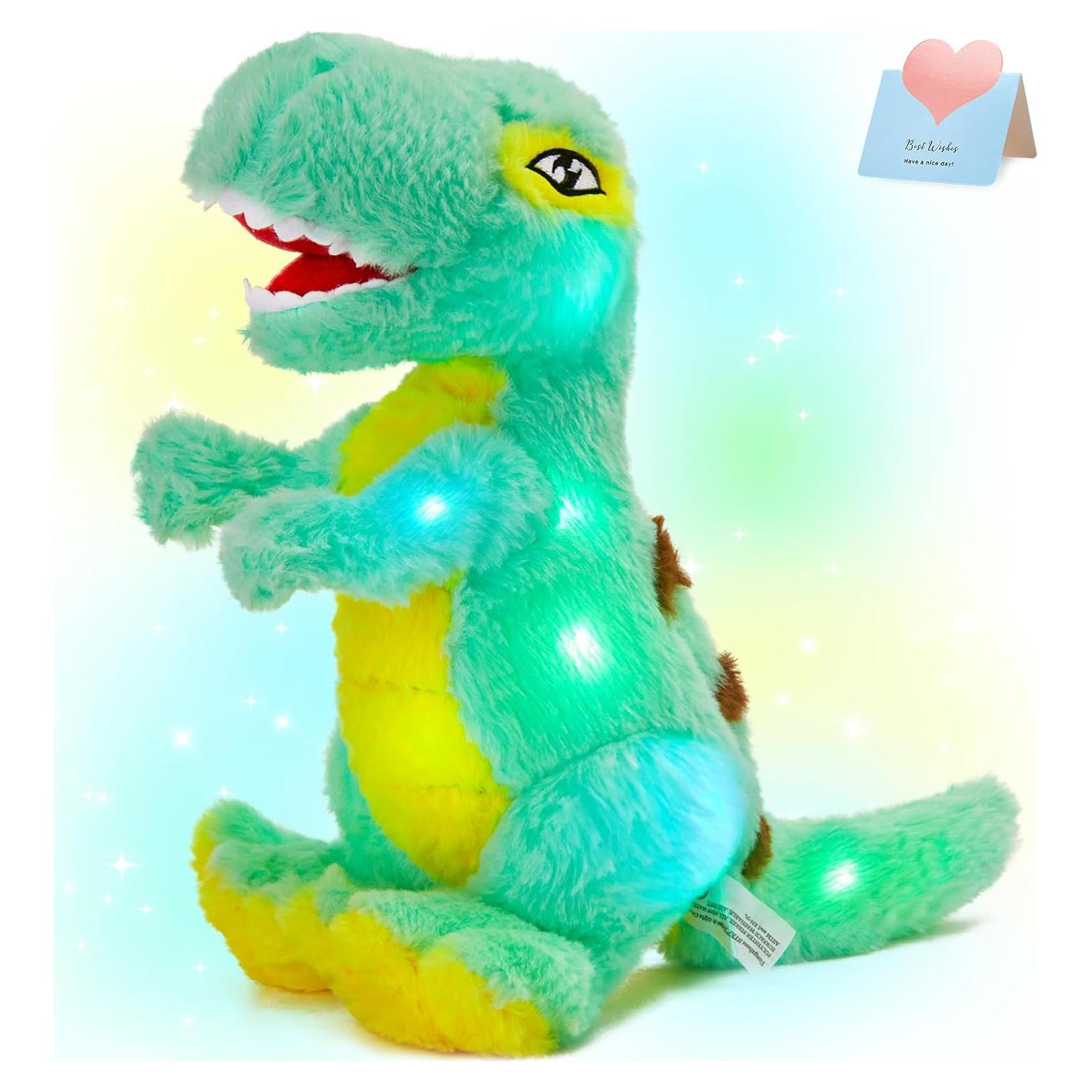 Juguete de Peluche Dinosaurio T-Rex Iluminado Guardias Brillantes 35 cm