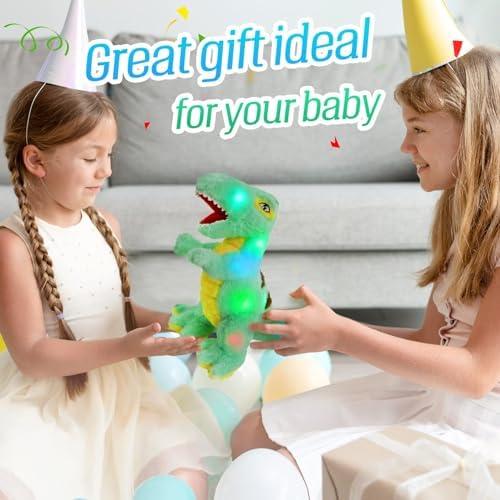 Juguete de Peluche Dinosaurio T-Rex Iluminado Guardias Brillantes 35 cm