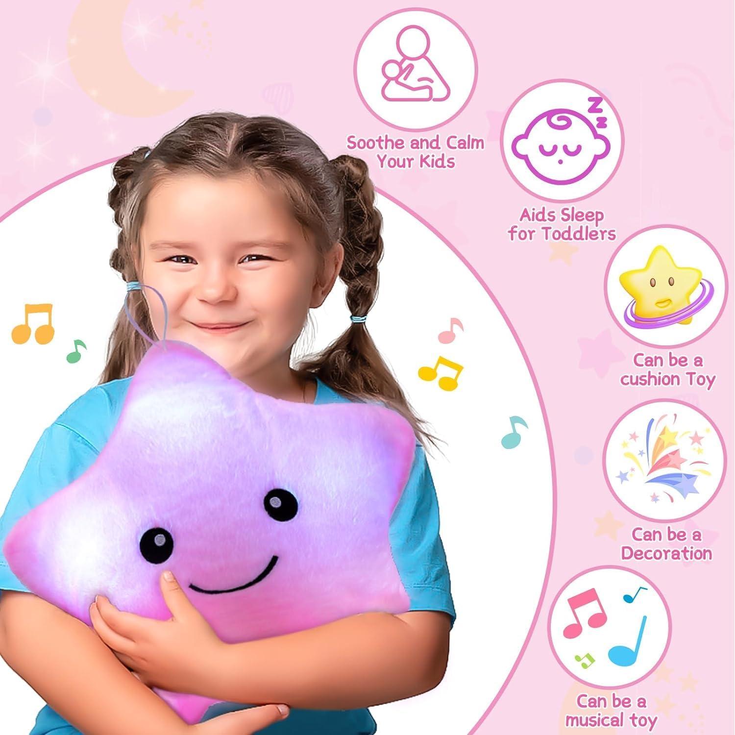 Almohada Sensorial Rosa Subao 35.5 cm Luz y Música