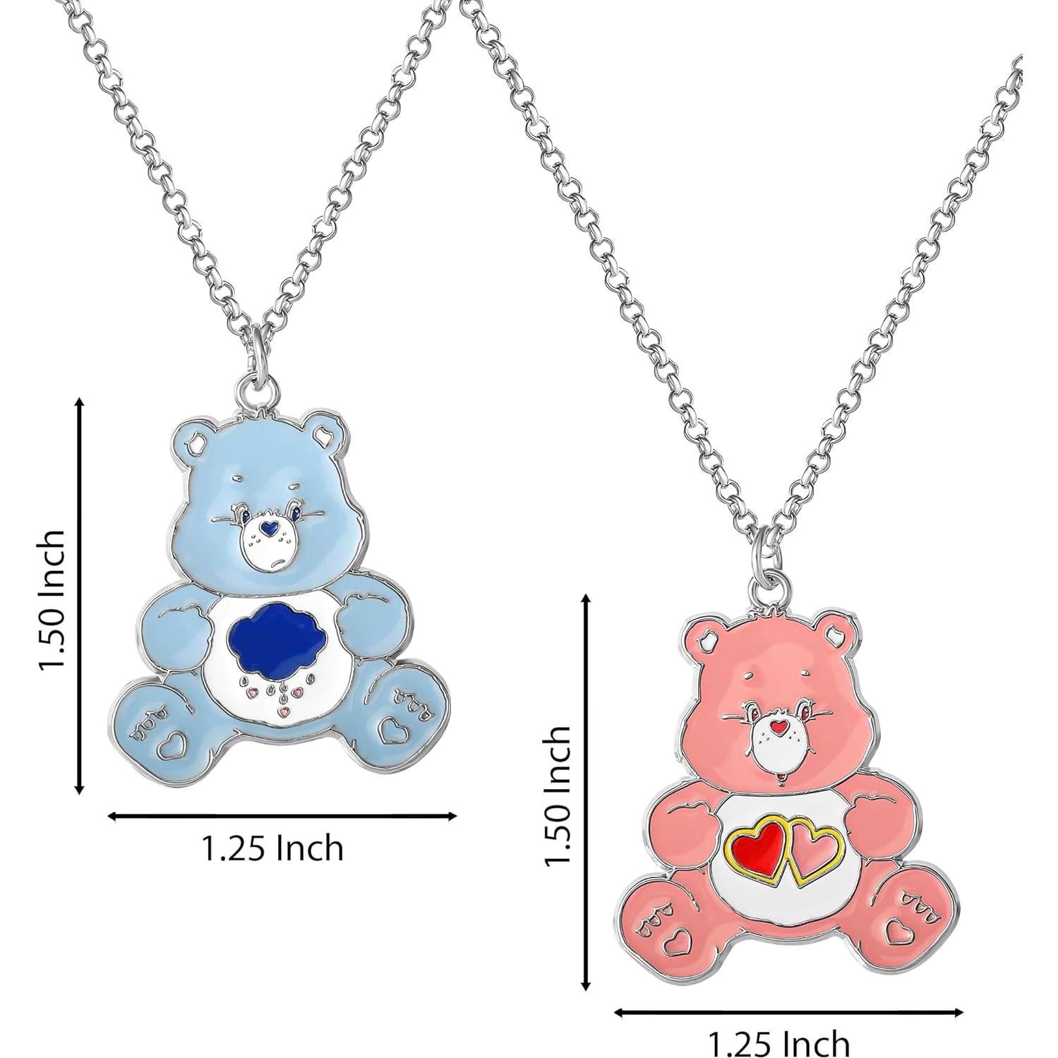 Collares de Amistad Care Bears Sally Rose - Grumpy Bear y Love-a-Lot Bear