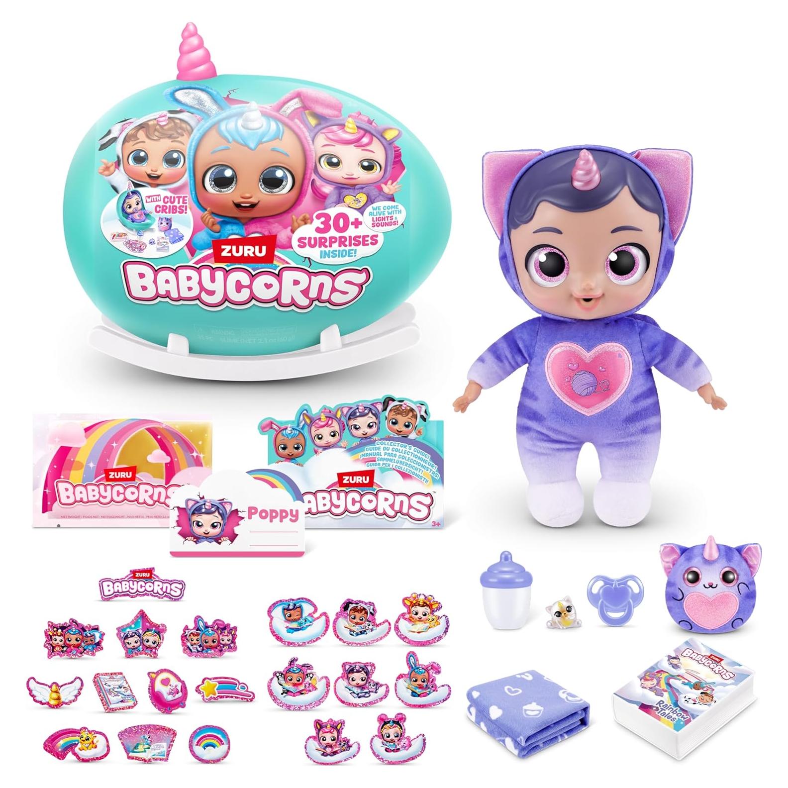 Muñeca Interactiva Babycorns Grande ZURU Gatito con Luces y Sonidos