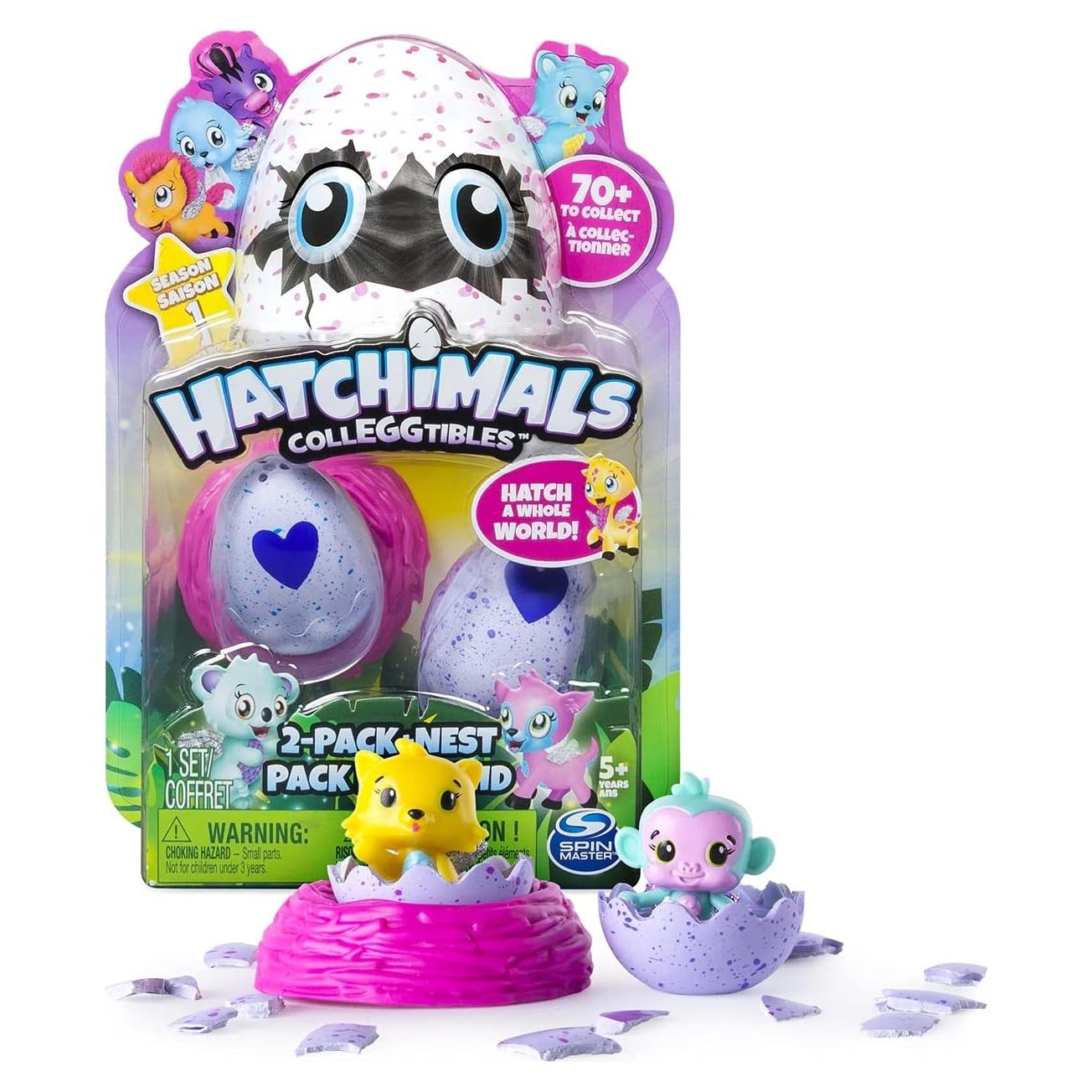 Hatchimals CollEGGtibles Spin Master Paquete de 2 + Nido