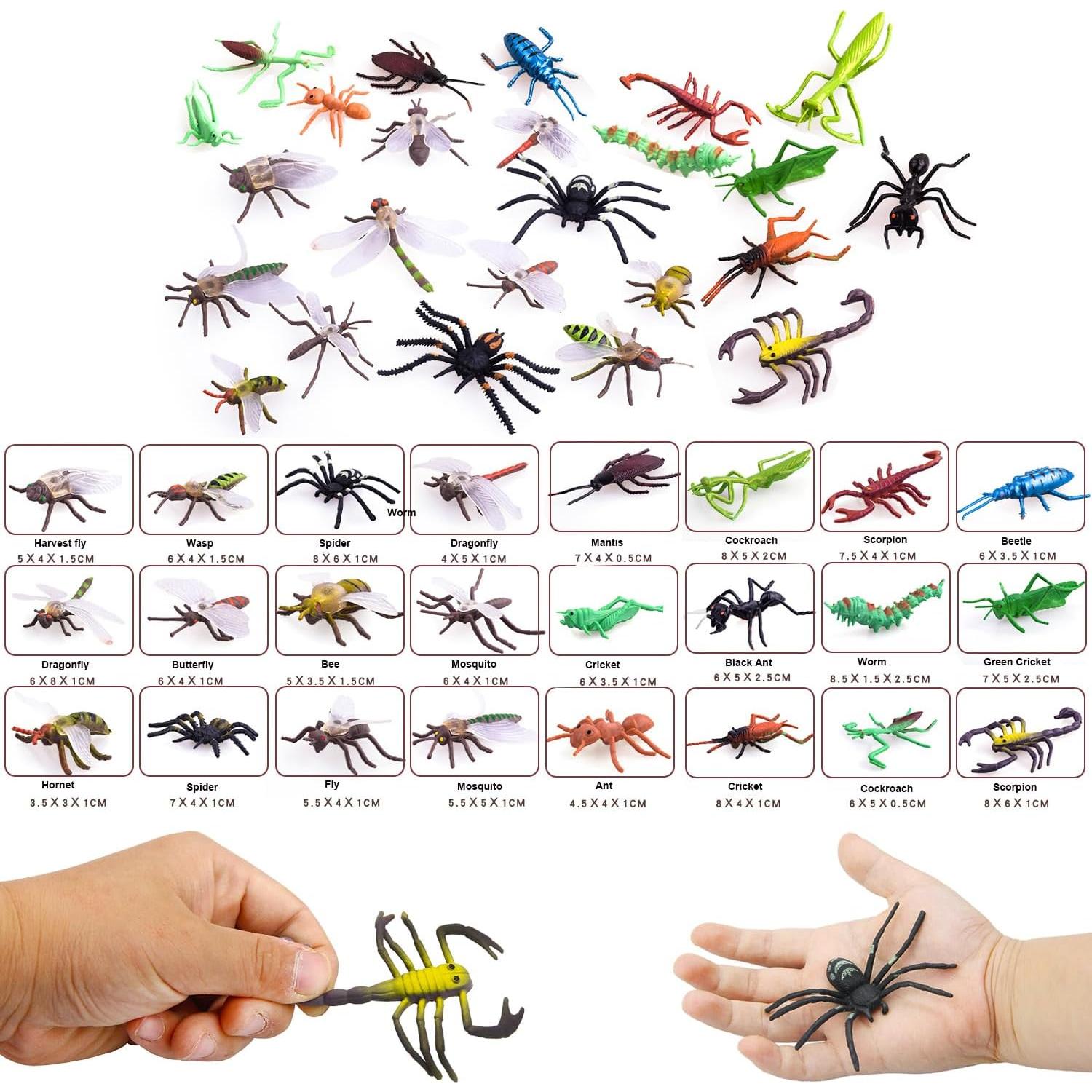 Figuras de Insectos de Juguete Pinowu - 24 Piezas 5-10 cm