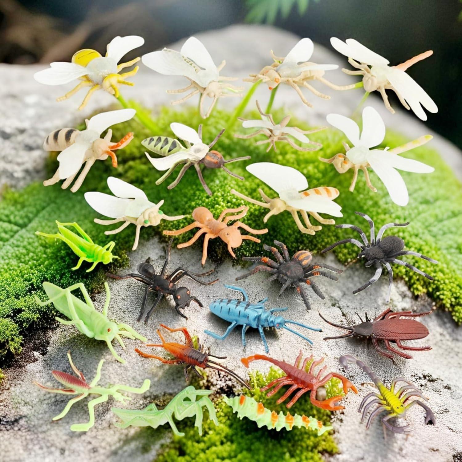 Figuras de Insectos de Juguete Pinowu - 24 Piezas 5-10 cm