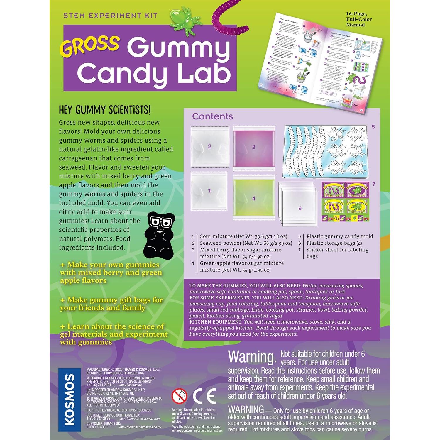 Kit de Experimento Gummy Gross Thames & Kosmos - Caramelos de Gusanos y Arañas