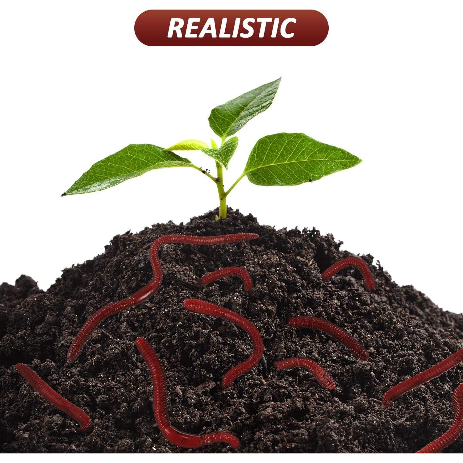 16 Piezas Gusanitos Falsos Gejoy de Goma Realista para Bromas