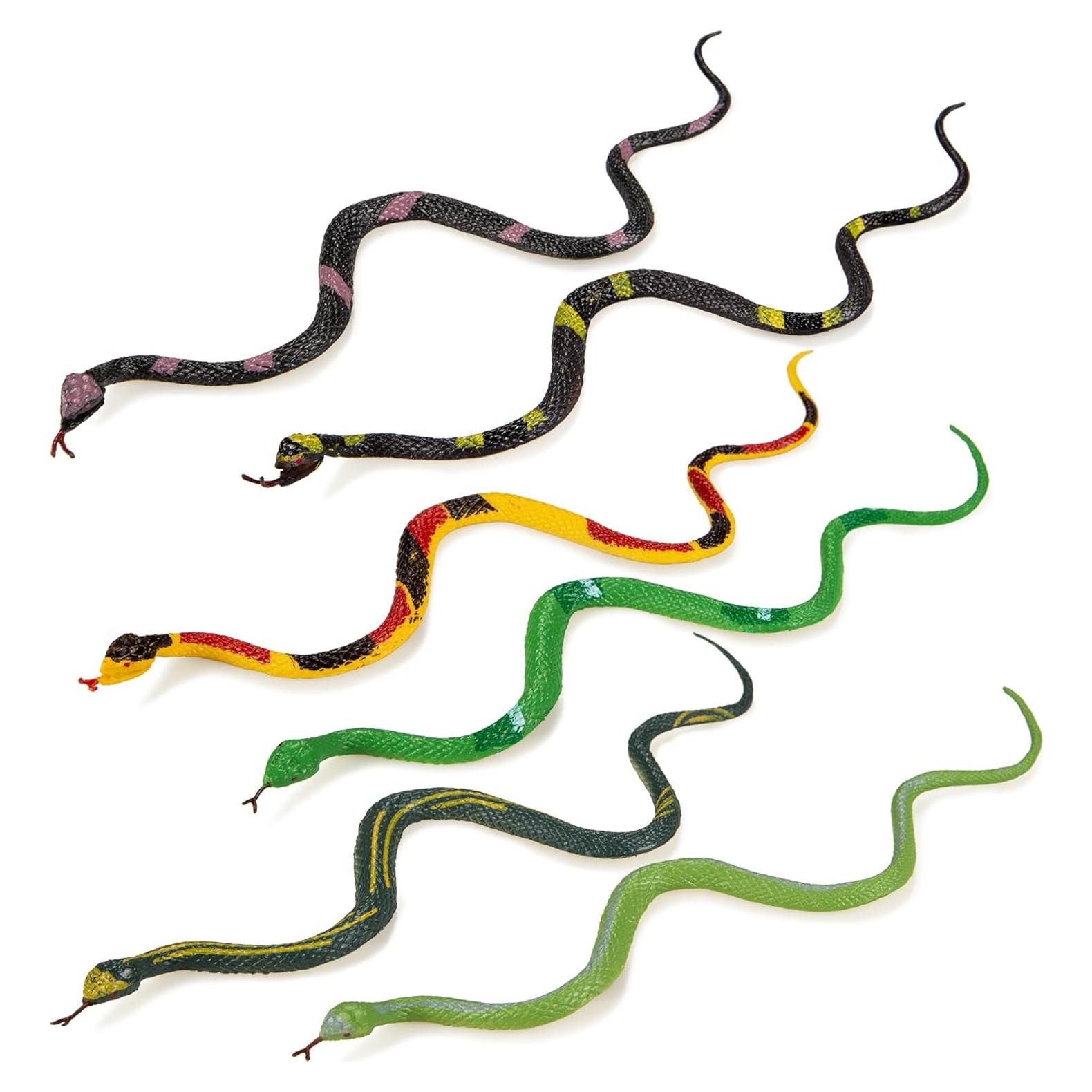 Serpientes de Goma Realistas 12 Pcs - Juguete de Broma