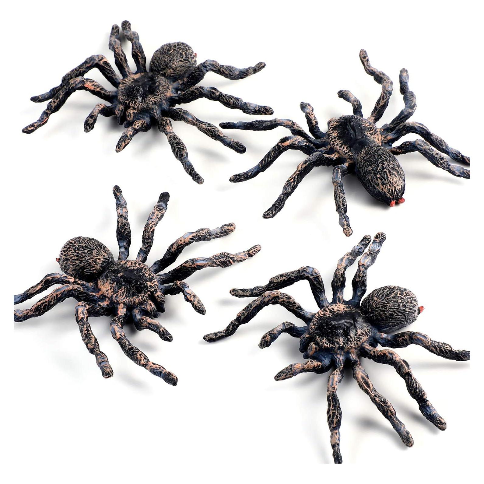 4 Piezas Araña Realista de Plástico Skylety 9.4cm Juguete