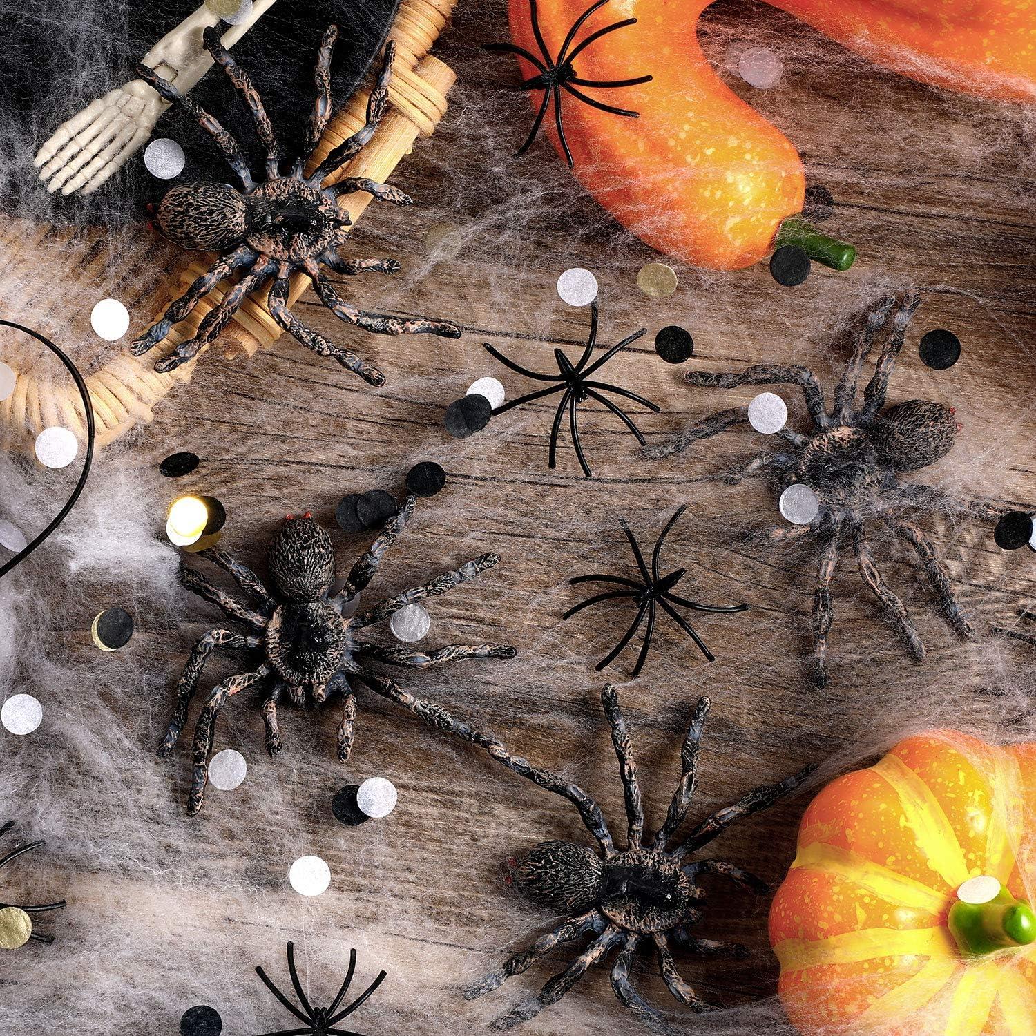 4 Piezas Araña Realista de Plástico Skylety 9.4cm Juguete