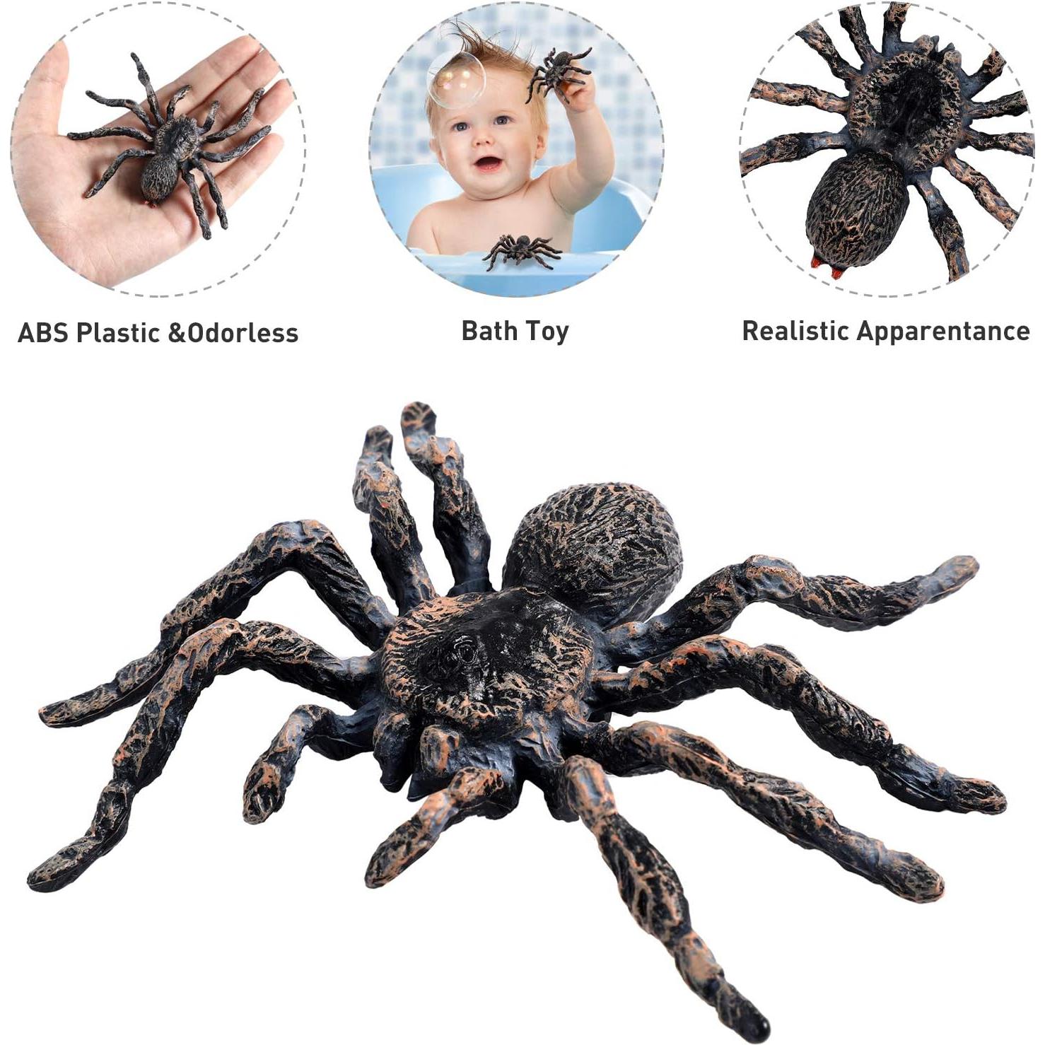 4 Piezas Araña Realista de Plástico Skylety 9.4cm Juguete