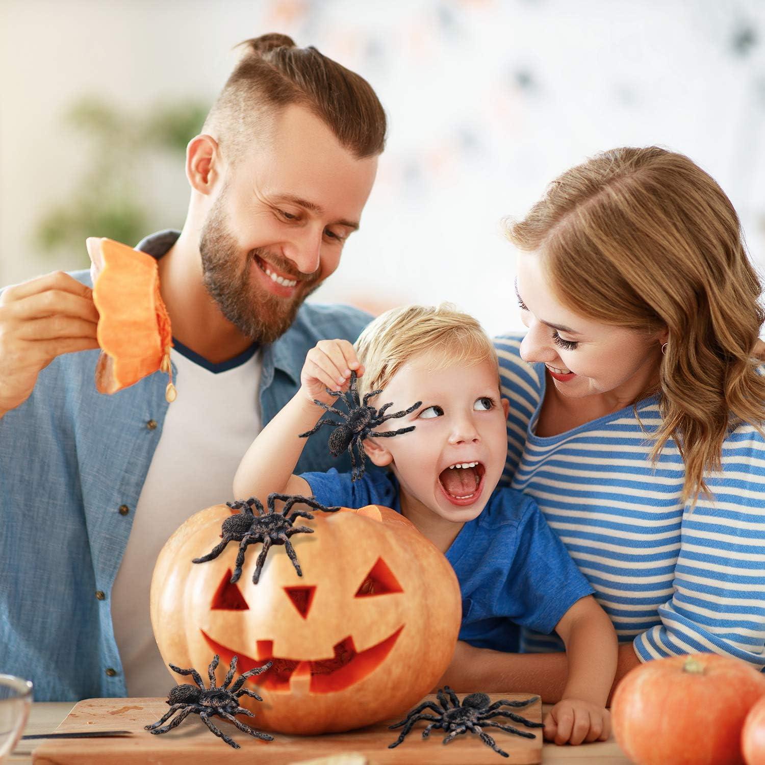 4 Piezas Araña Realista de Plástico Skylety 9.4cm Juguete