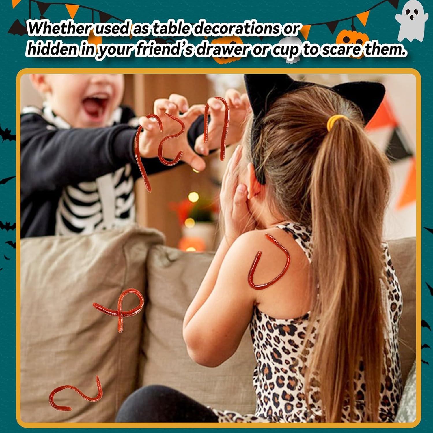 24 Piezas Gusanos de Tierra Falsos SBYURE 17.5 cm para Halloween