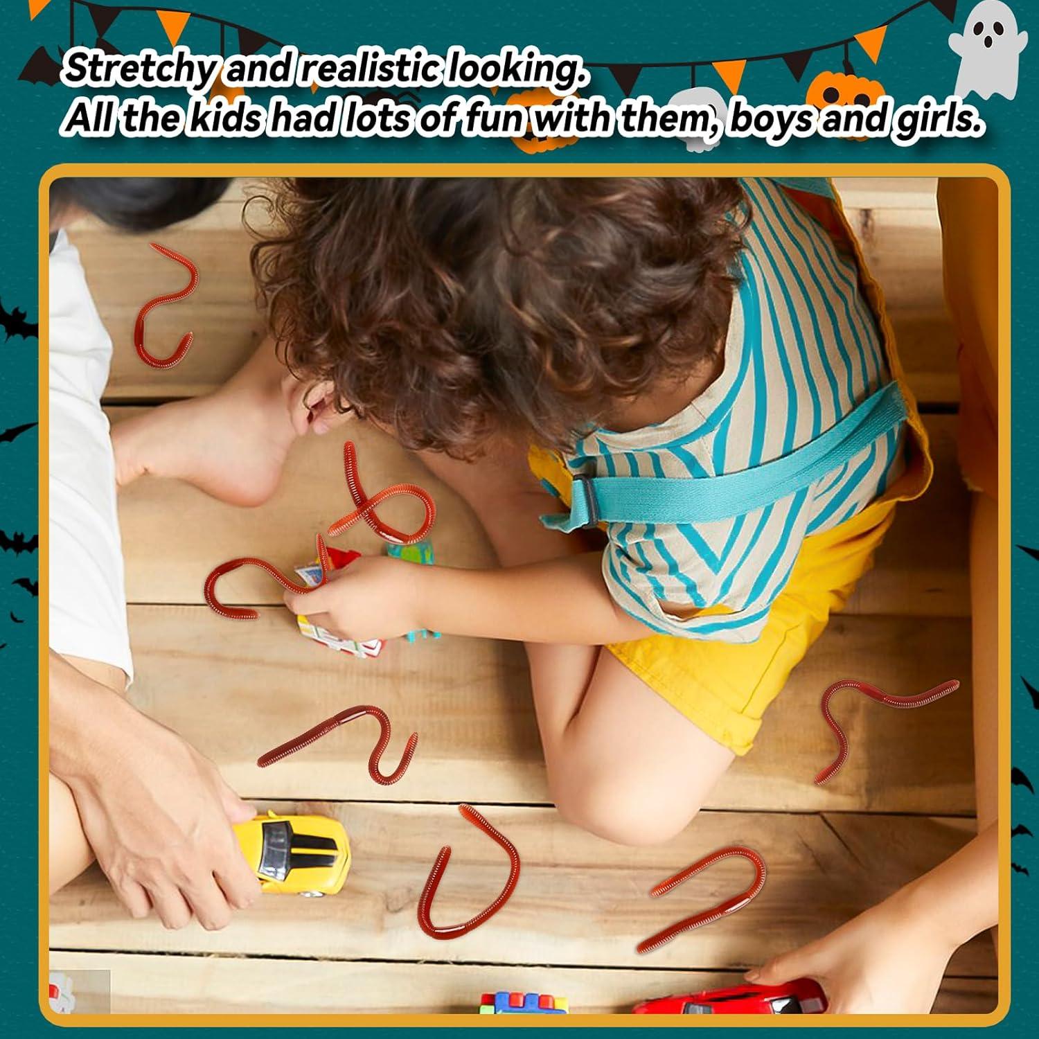 24 Piezas Gusanos de Tierra Falsos SBYURE 17.5 cm para Halloween