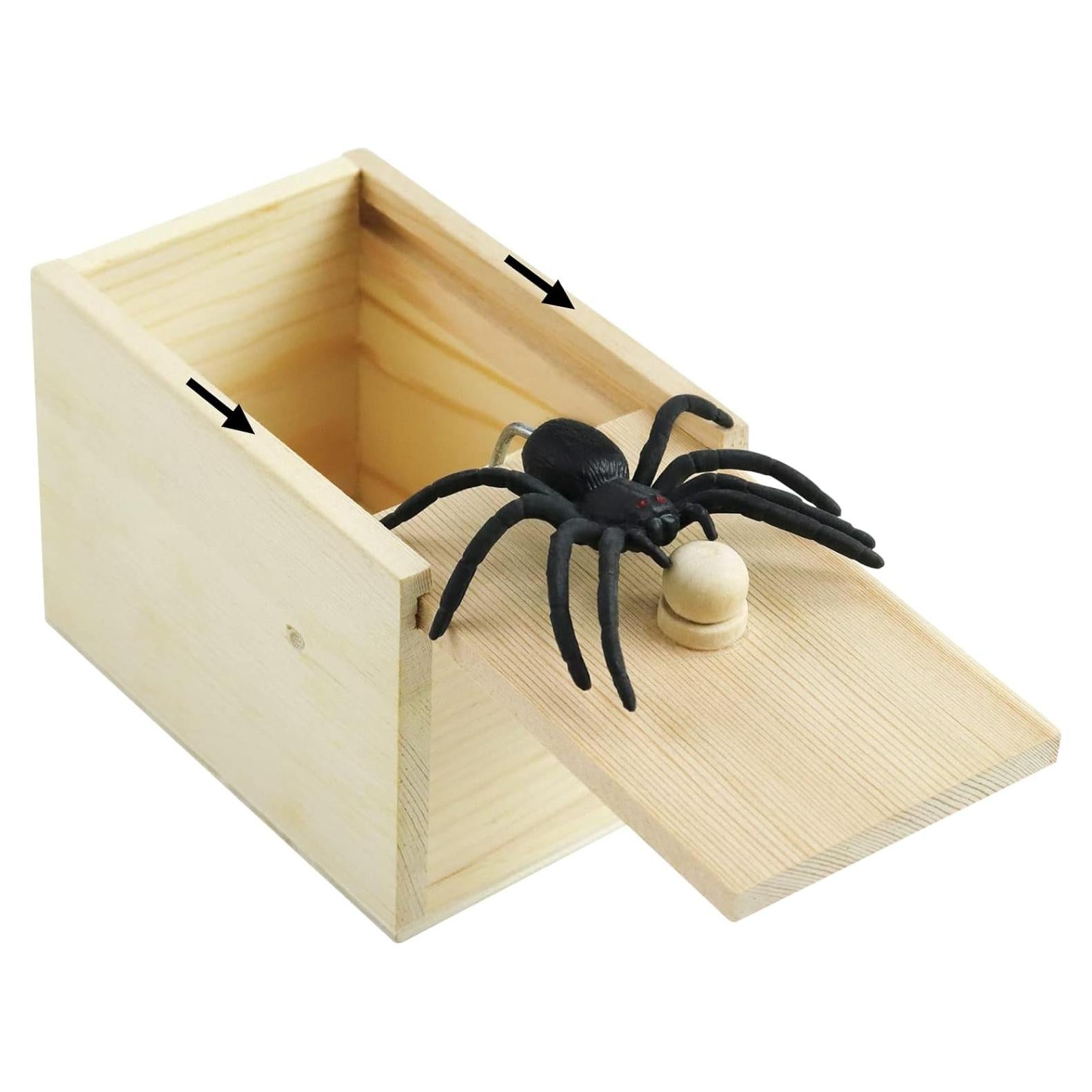 Caja de Broma de Araña Oiuros - Sorpresa Halloween 9.4x6.6x6.1cm