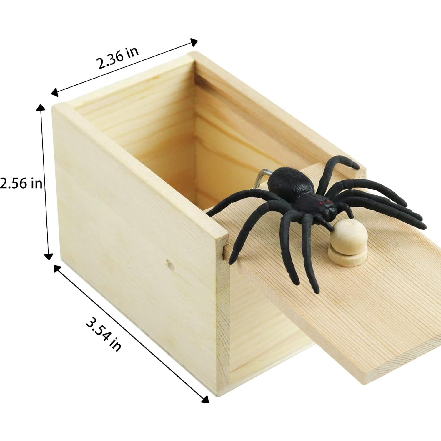 Caja de Broma de Araña Oiuros - Sorpresa Halloween 9.4x6.6x6.1cm