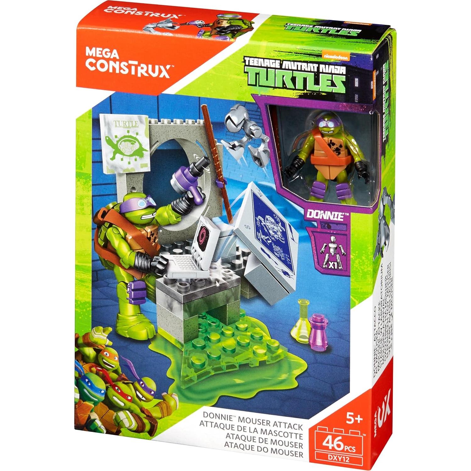 Mega Construx Tortugas Ninja Donnie Ataque de Mouser 113g
